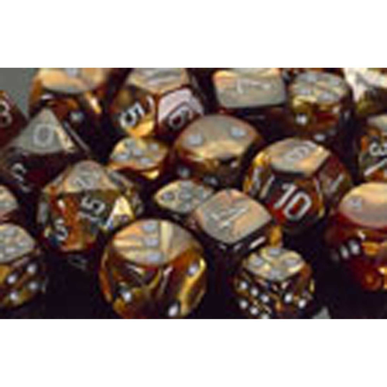12mm d6 Dice Block: Lustrous Gold with Silver