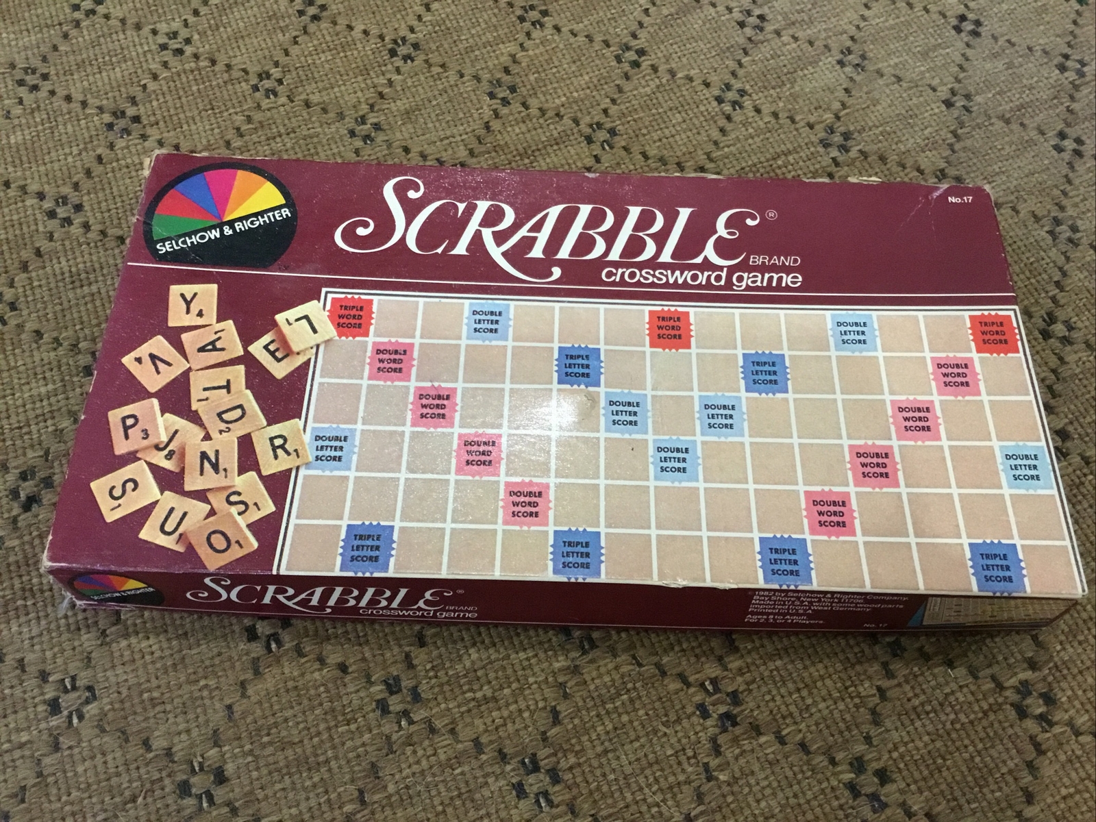 Vintage Scrabble board game – Selchow & Righter branded 98 tiles!
