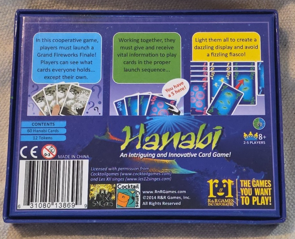 R&R Games Hanabi Strategy Game Card Game Cooperative Strategy