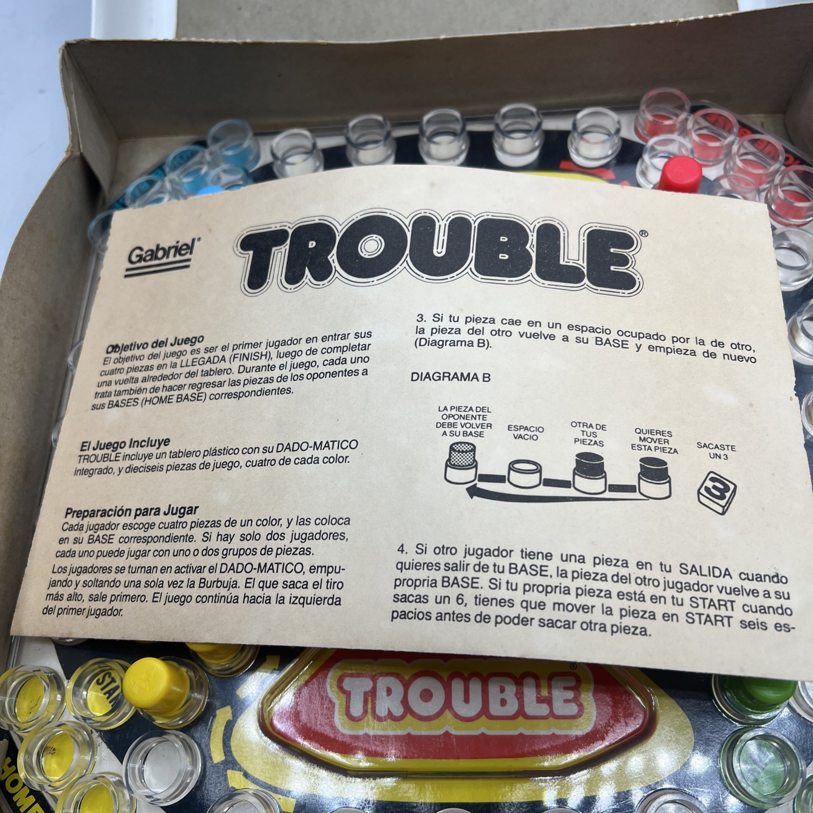Vintage Gabriel Pop-O-Matic Trouble Game Classic #7310, COMPLETE 1977 Ideal