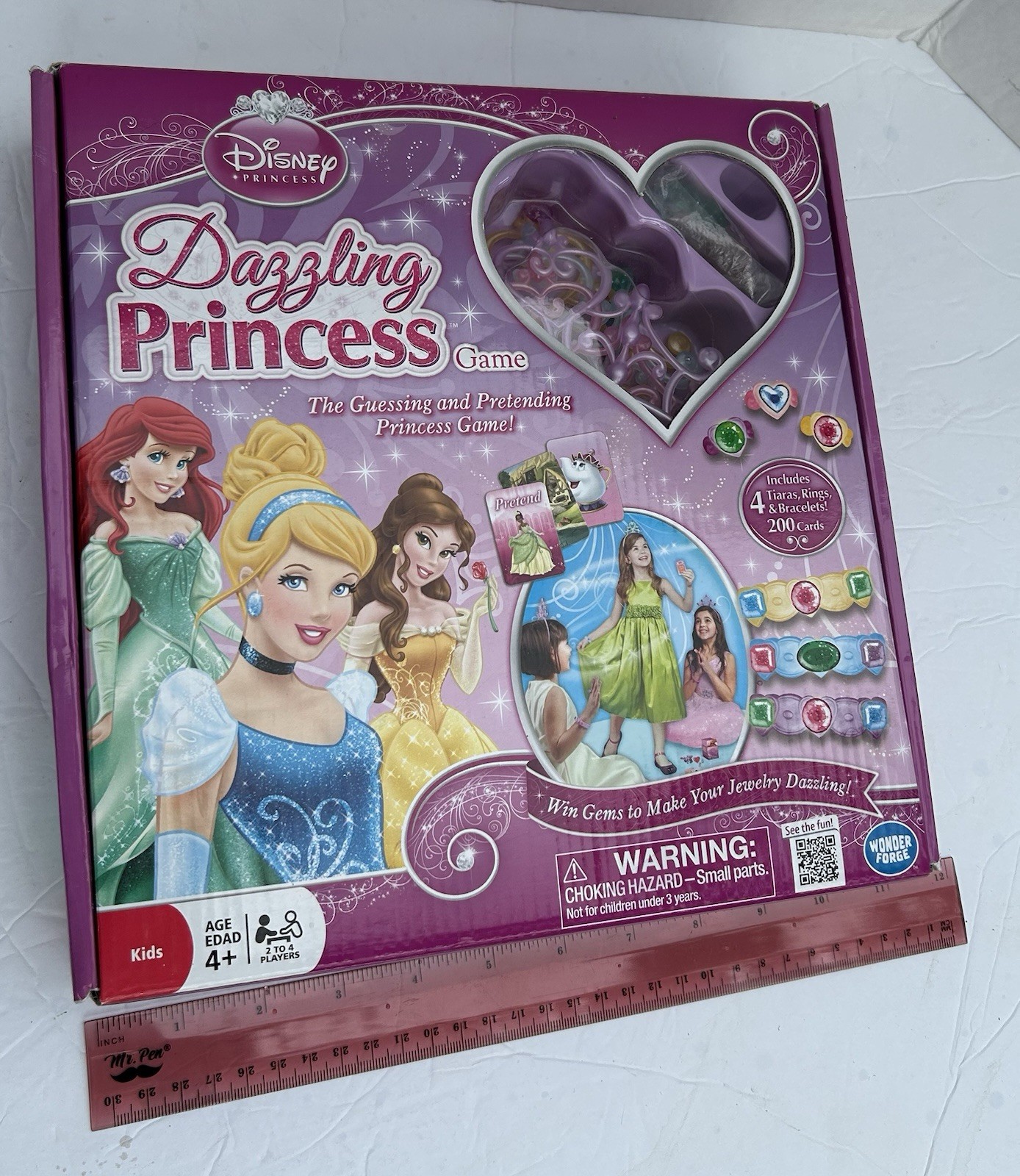 DAZZLING DISNEY PRINCESS Jewelry Tiara Game Complete Belle , Cinderella , Ariel