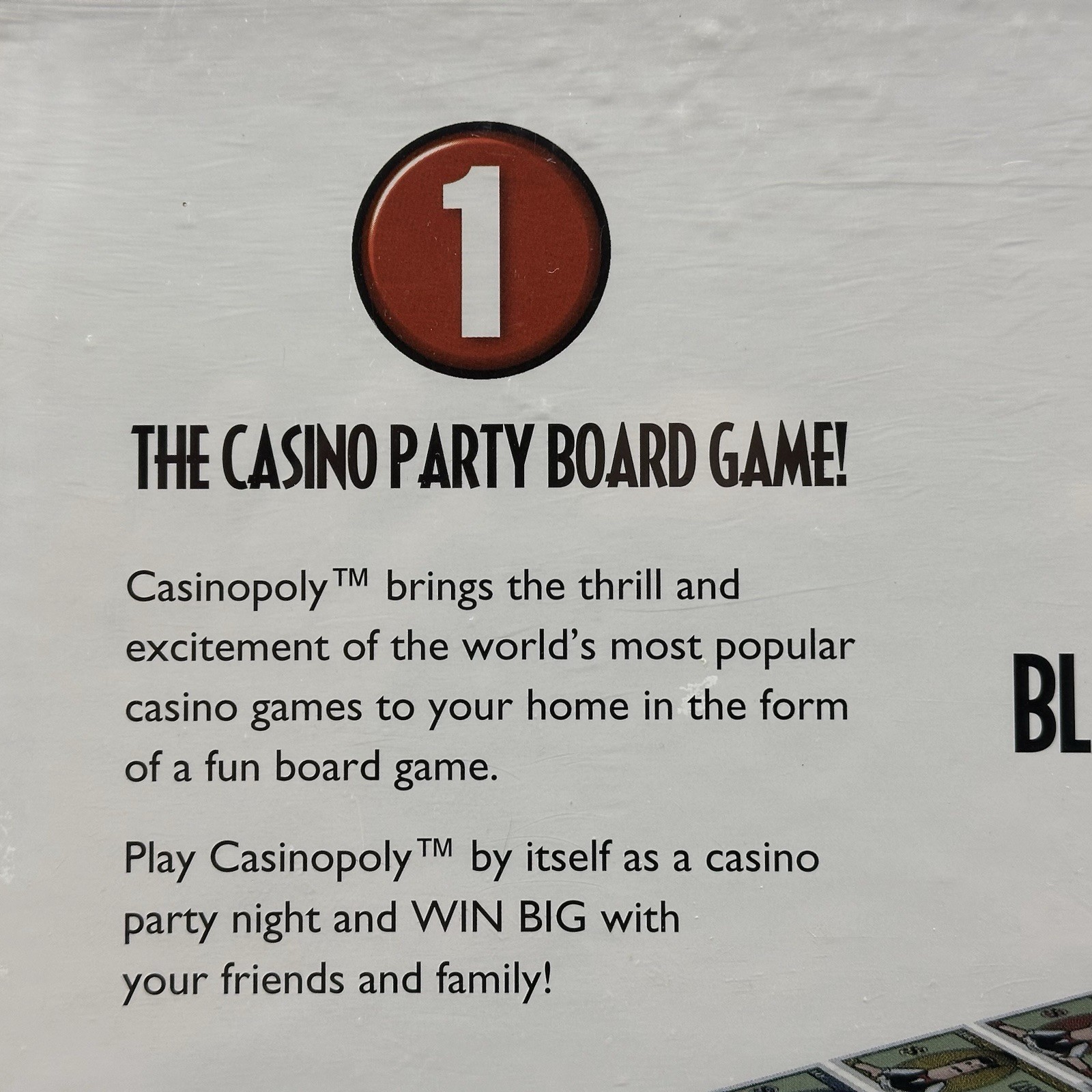 CASINOPOLY Casino Party Board Game 2001 Blackjack Craps Slots Roulette Ages 12+