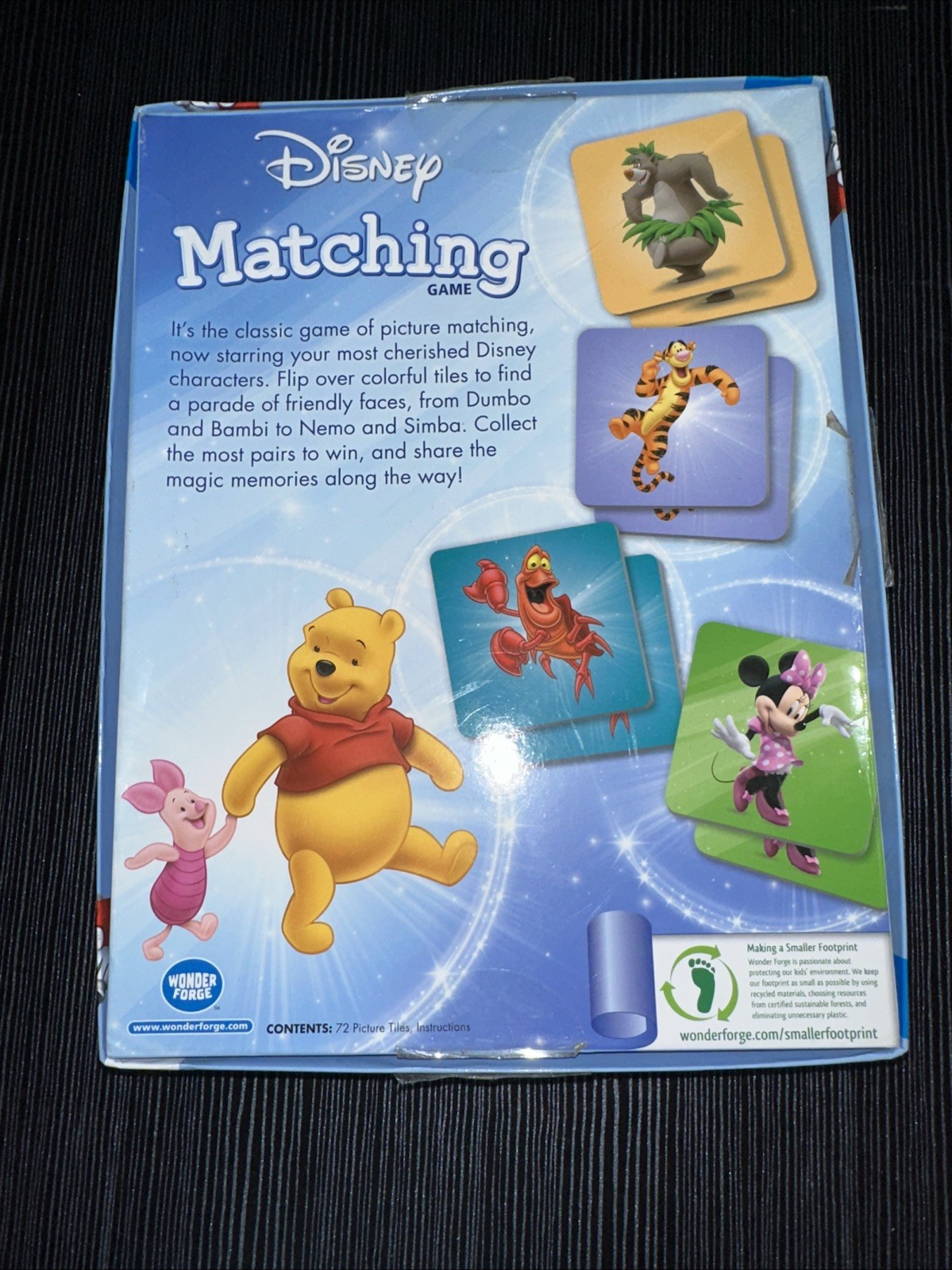 Disney Matching Game Wonder Forge 2014 68 Pcs Preschool Board Game