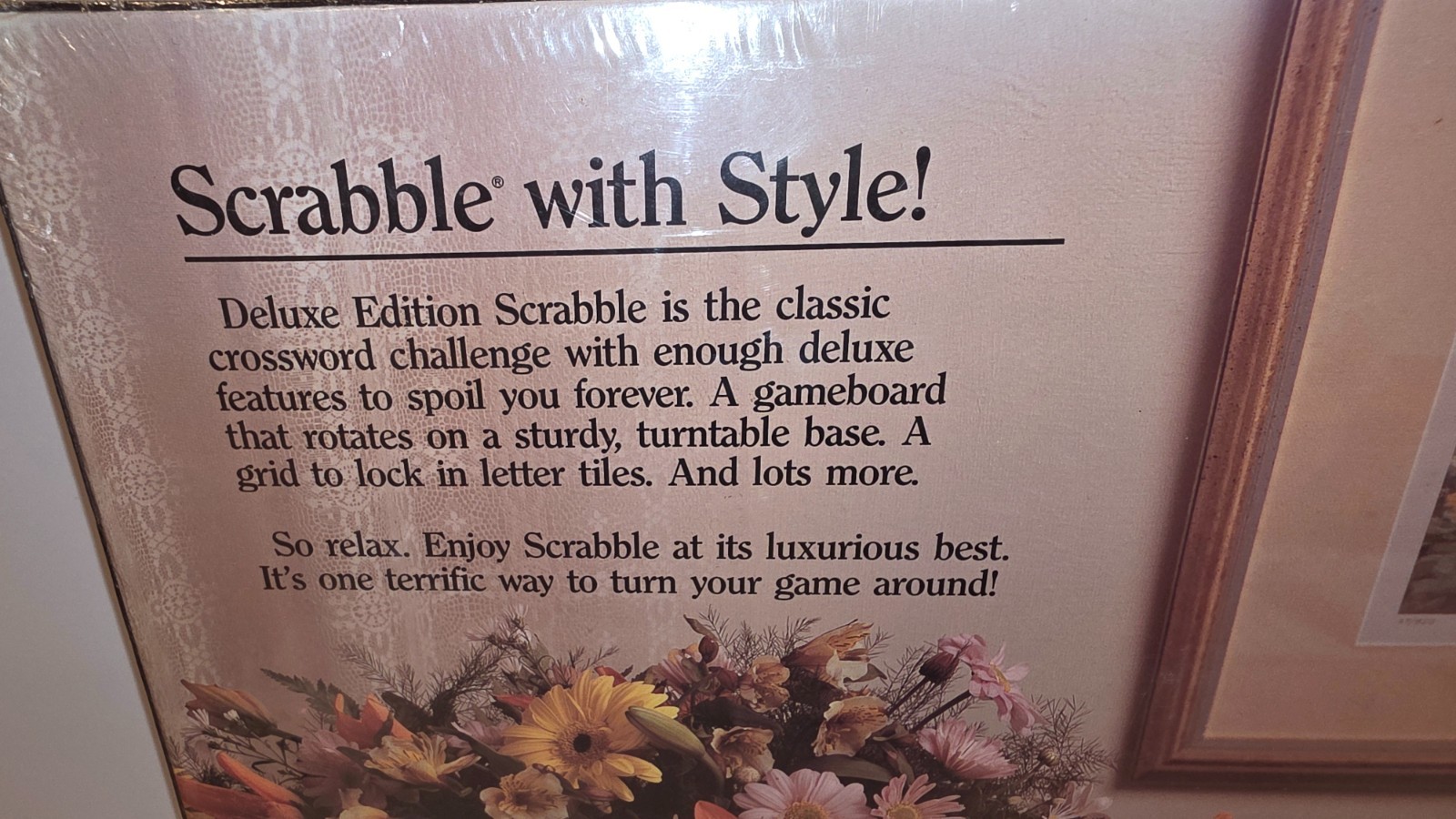 Scrabble Crossword Game Deluxe Edition Turntable 4034 1989 Milton Bradley Sealed