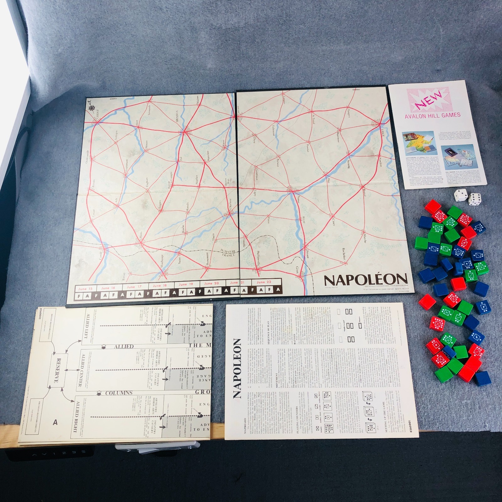 Napoleon The Waterloo Campaign Game by Avalon Hill 1978 Baltimore MD USA