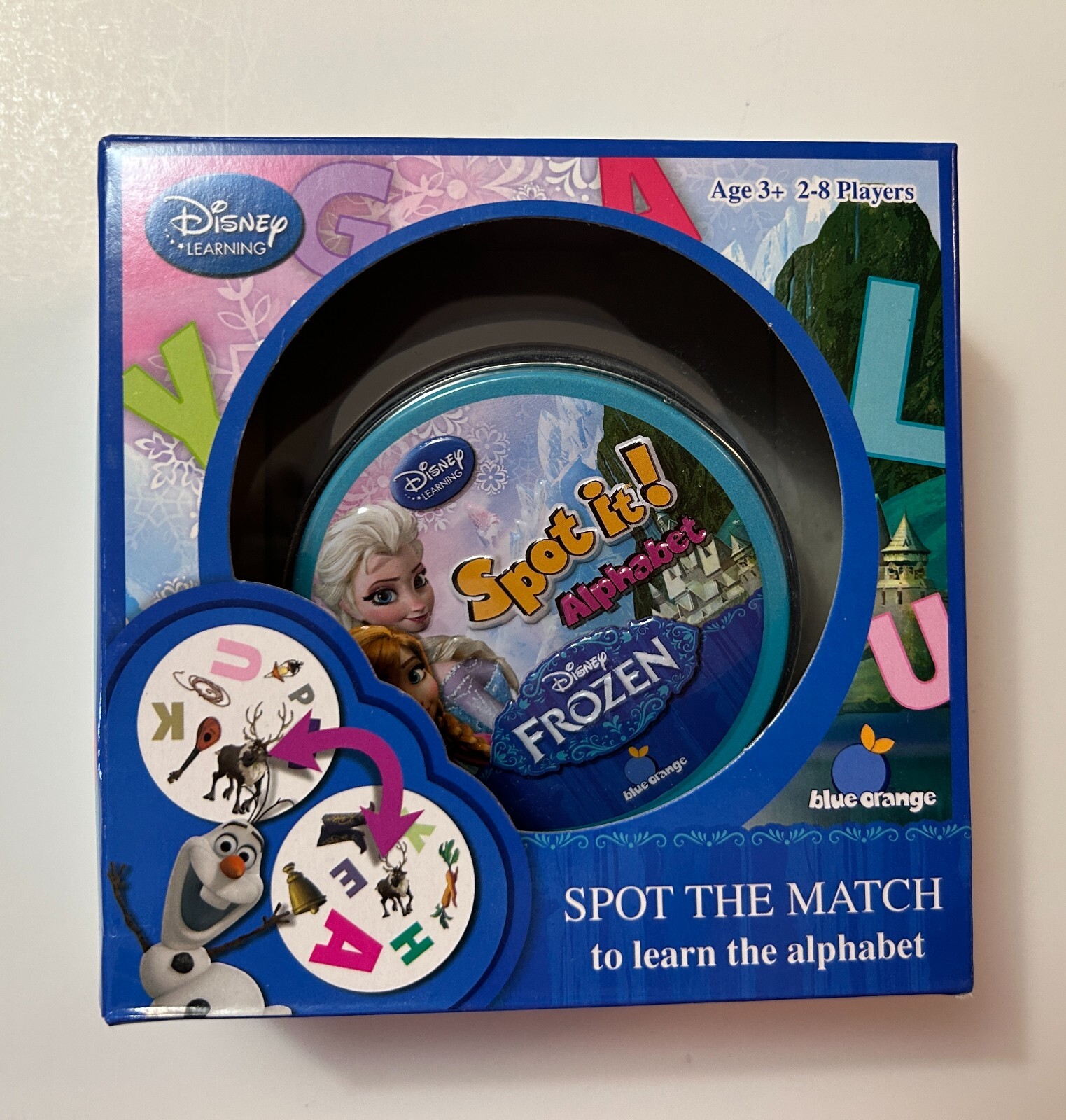 Spot It Disney Frozen Family Spot The Match to Learn the Alphabet Card Game