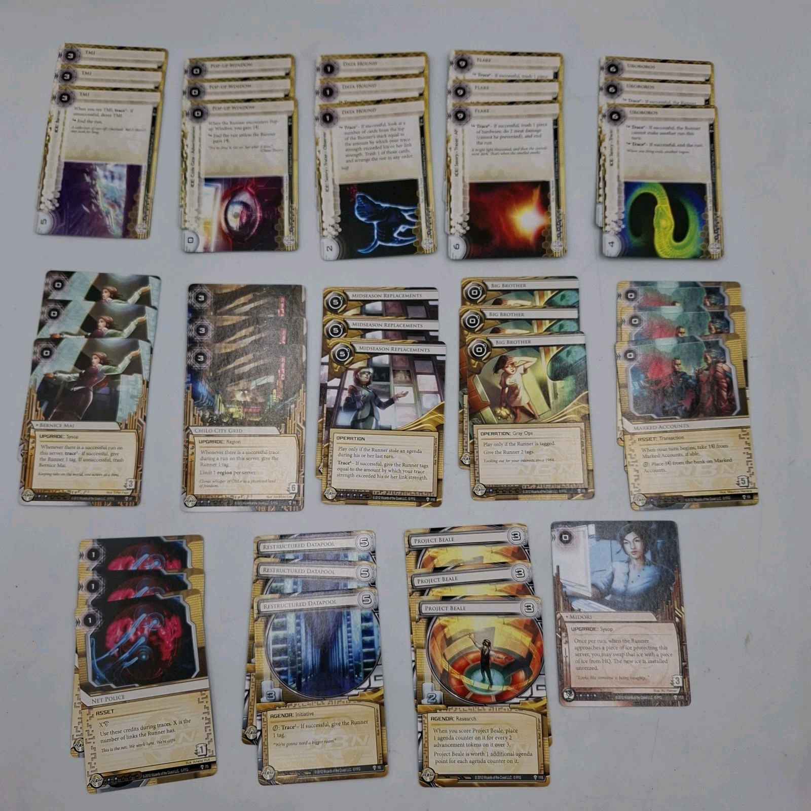 Android Netrunner Card Game Base Set 2012 Plus Expansion Cards INCOMPLETE