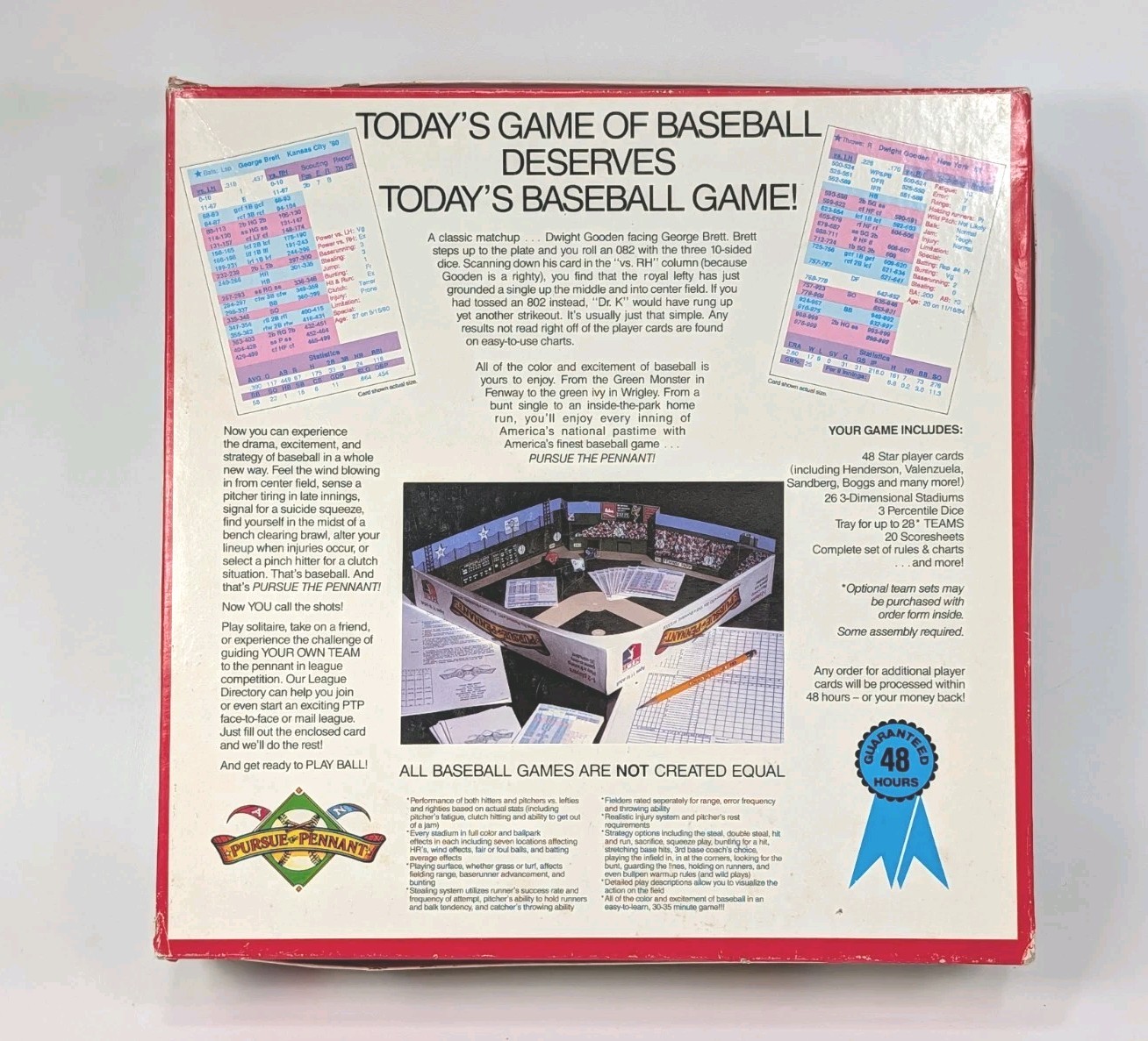 Pursue the Pennant Baseball Simulation Board Game 1987 Edition
