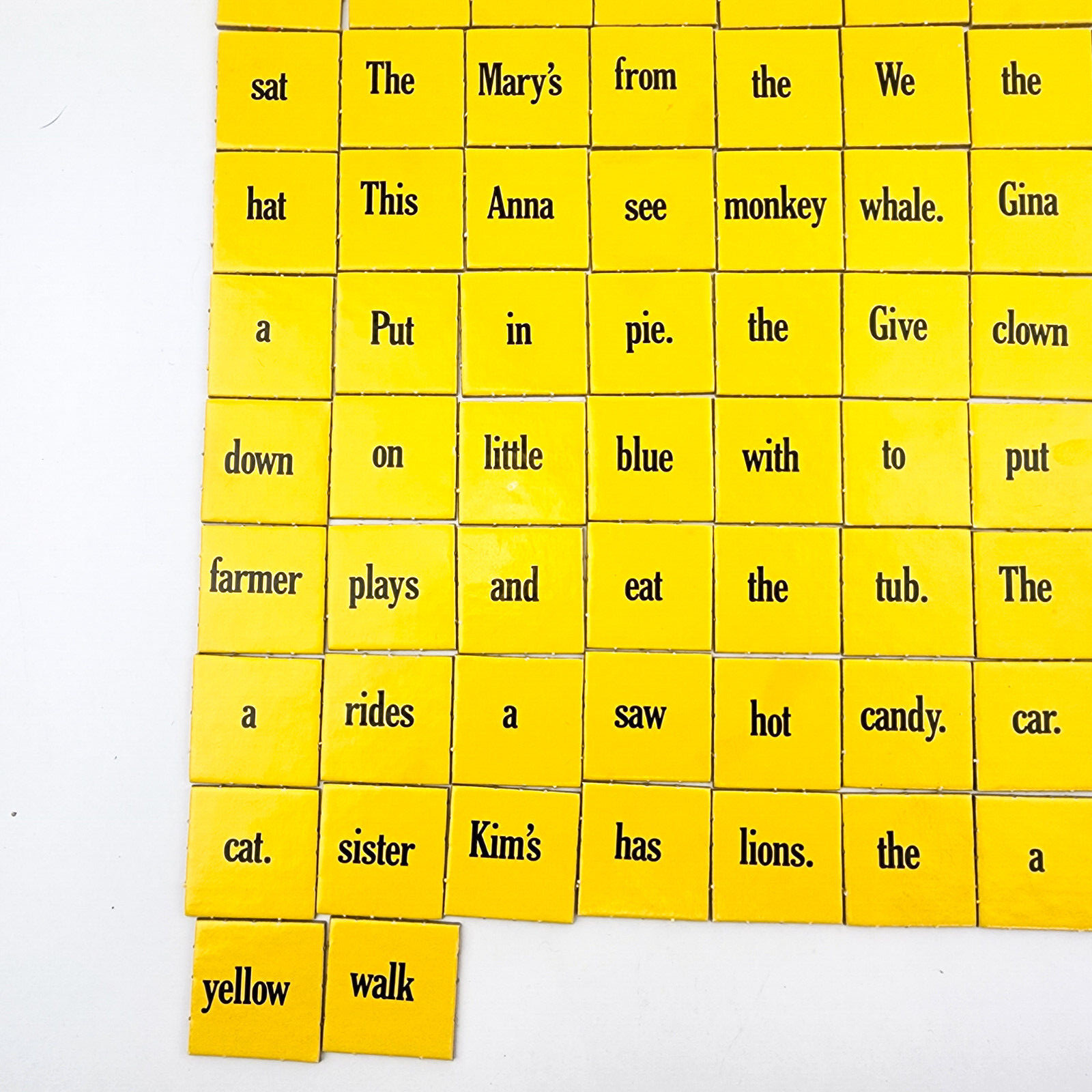 Vintage Sentence Game for Juniors Word Tiles Replacement 112 Pieces Games Gang