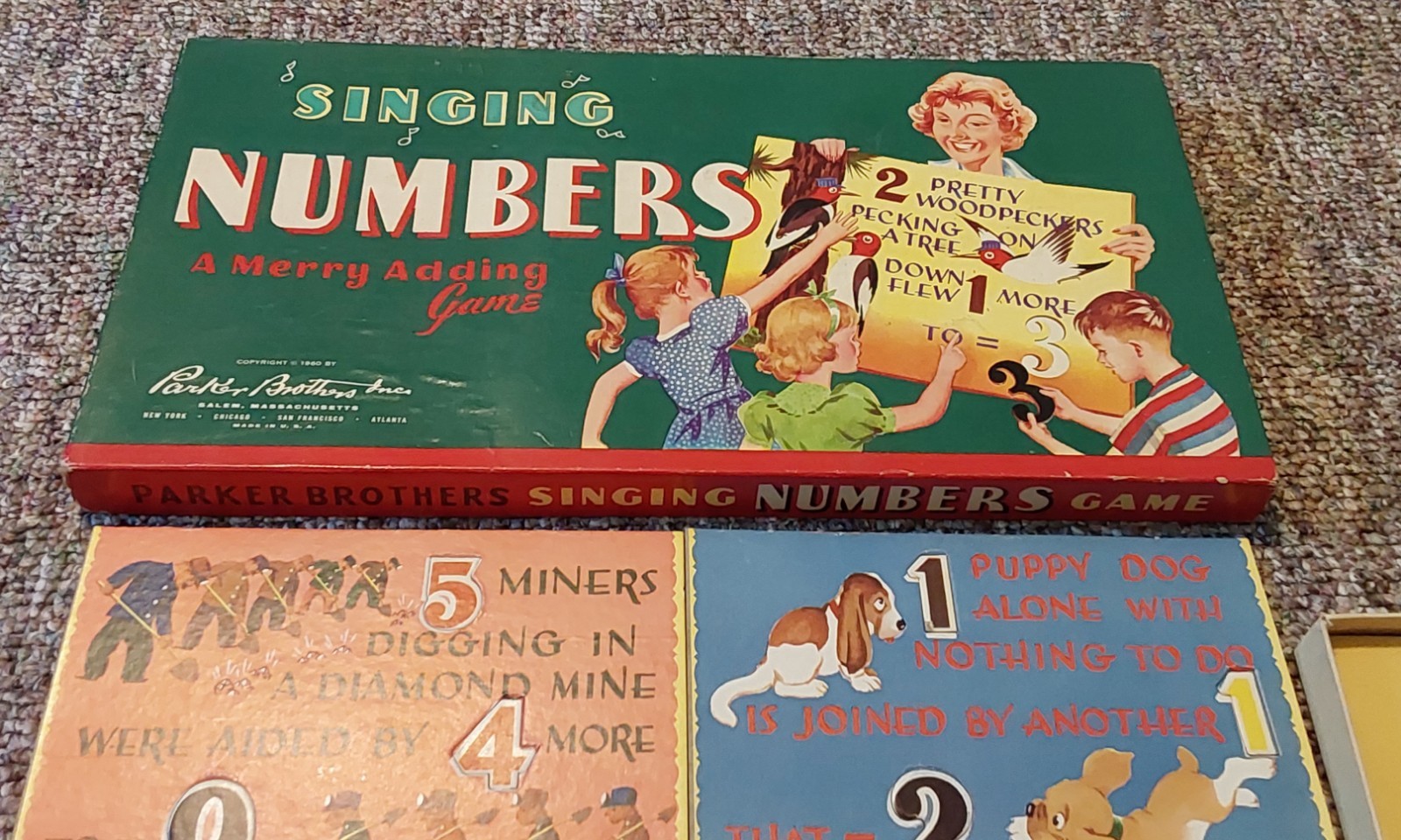 RARE ANTIQUE SINGING NUMBERS PARKER BROTHERS BOARD PUZZLE GAME VTG KIDS TOY 1950