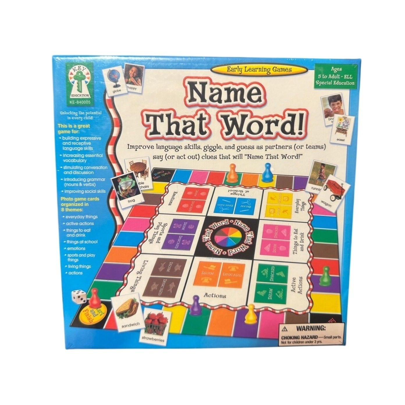 Vintage “Name That Word!” Education Board Game Kids Adult Blue Language Learning