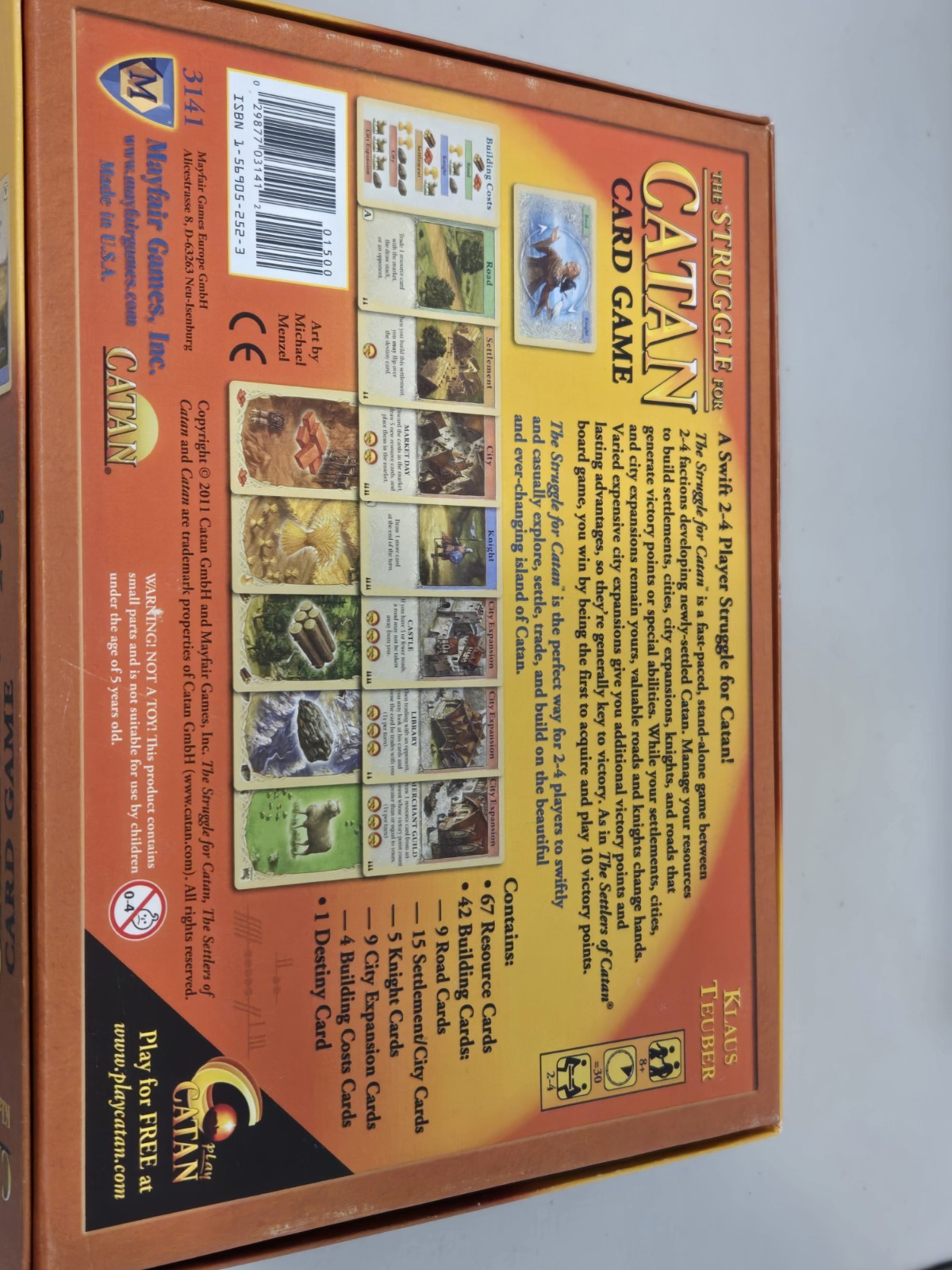 The Struggle for Catan Card Game Multi Player Klaus Teuber
