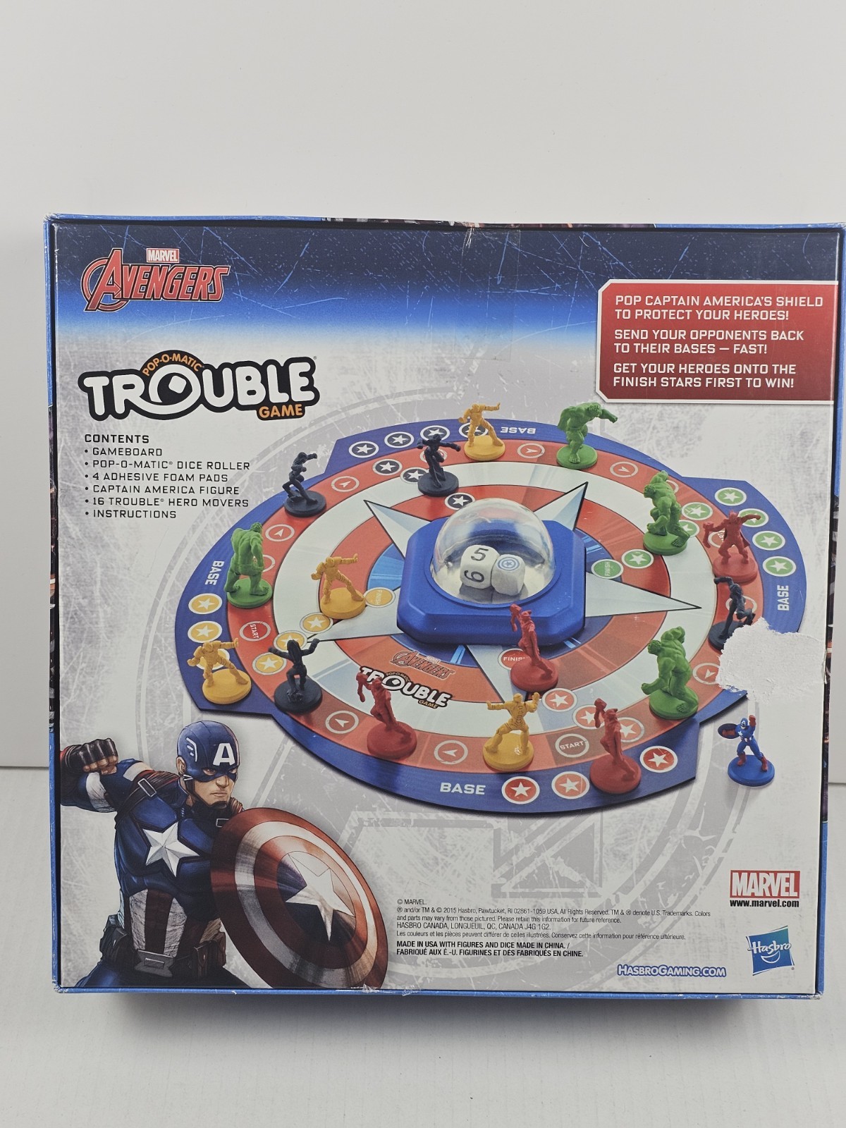 Marvel Avengers TROUBLE Board game by Hasbro Gaming COMPLETE All Pieces & Parts