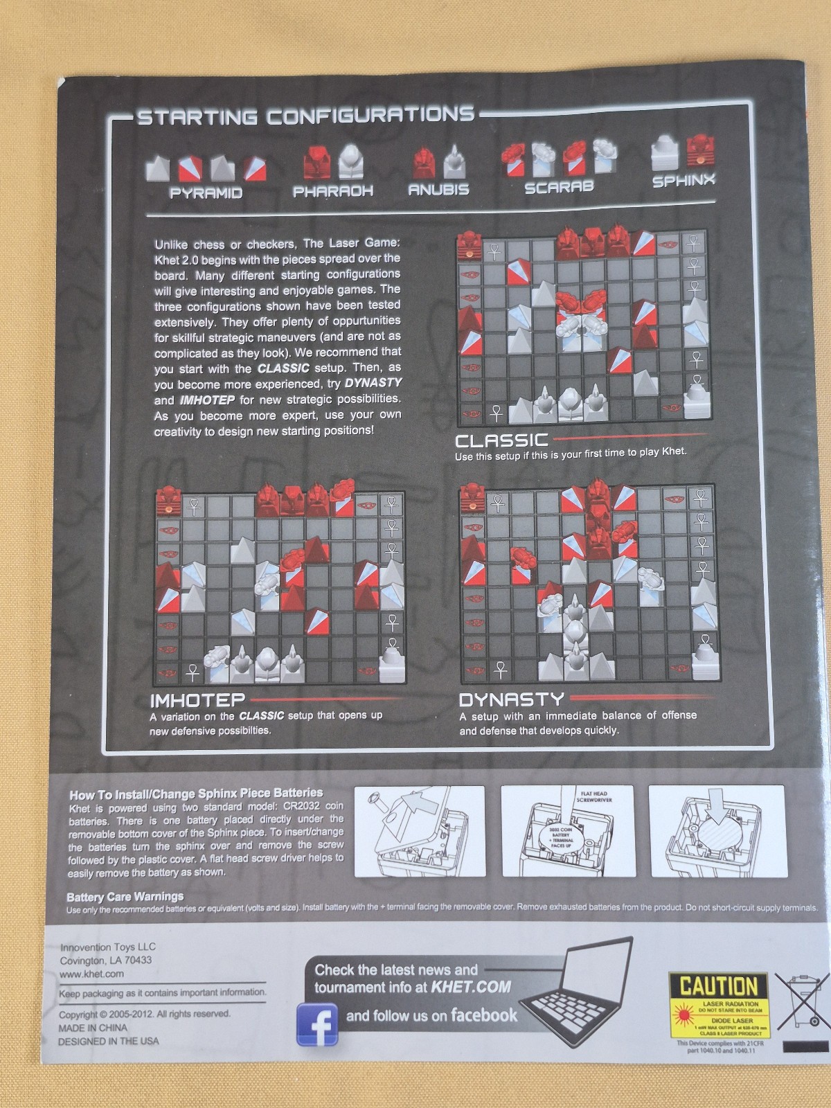 Khet 2.0 Laser Game – Laser Chess – Toy of the Year Finalist – Innovention Toys