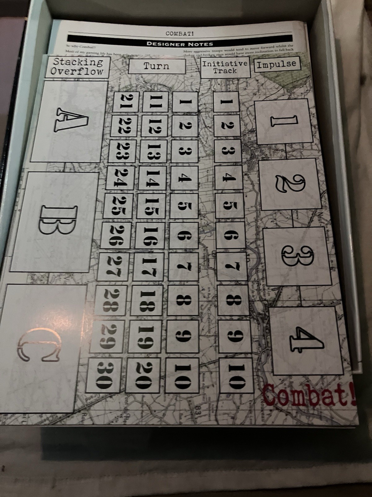 Combat! Volume 1 Open w/ Cards in Factory Box By Compass Games – No Unit Tokens