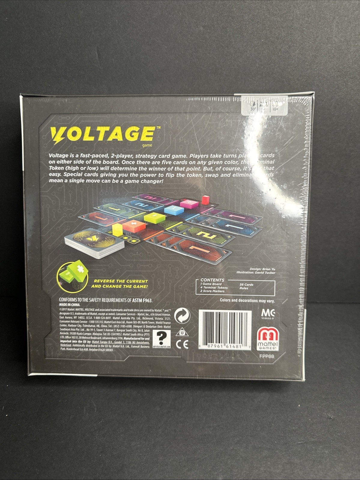 NEW Voltage Strategy Card Game Mattel 2 Player Fast Paced Board Game Sealed