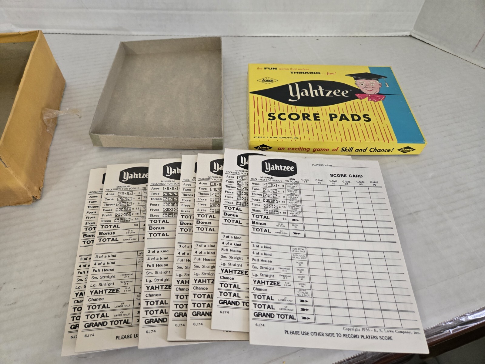 Original 1961 Yahtzee Game with Score Cards Dice Chips & Instructions FREE SHIP