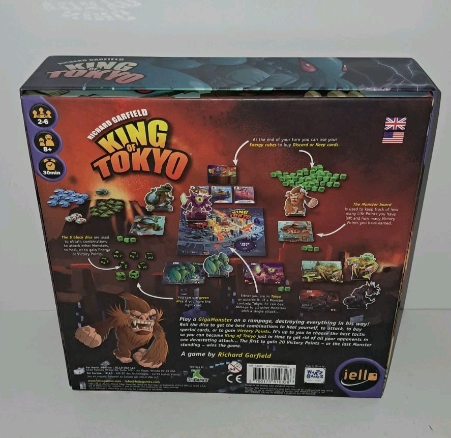 King of Tokyo Board Game Complete – GigaMonster – Richard Garfield