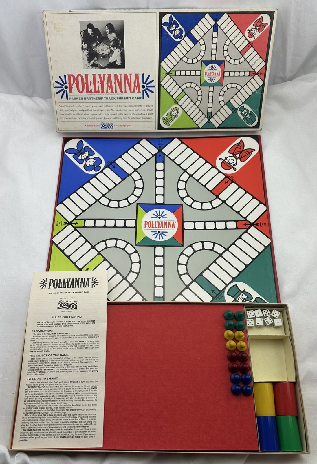 1967 Pollyanna Game by Parker Brothers Complete in Great Condition FREE SHIP