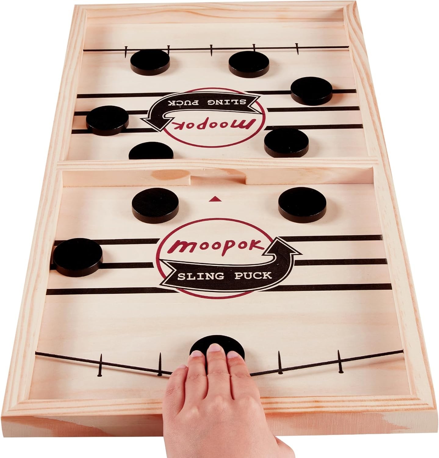 Fast Sling Puck Game – Thrilling Wooden Air Hockey for Family Game Night
