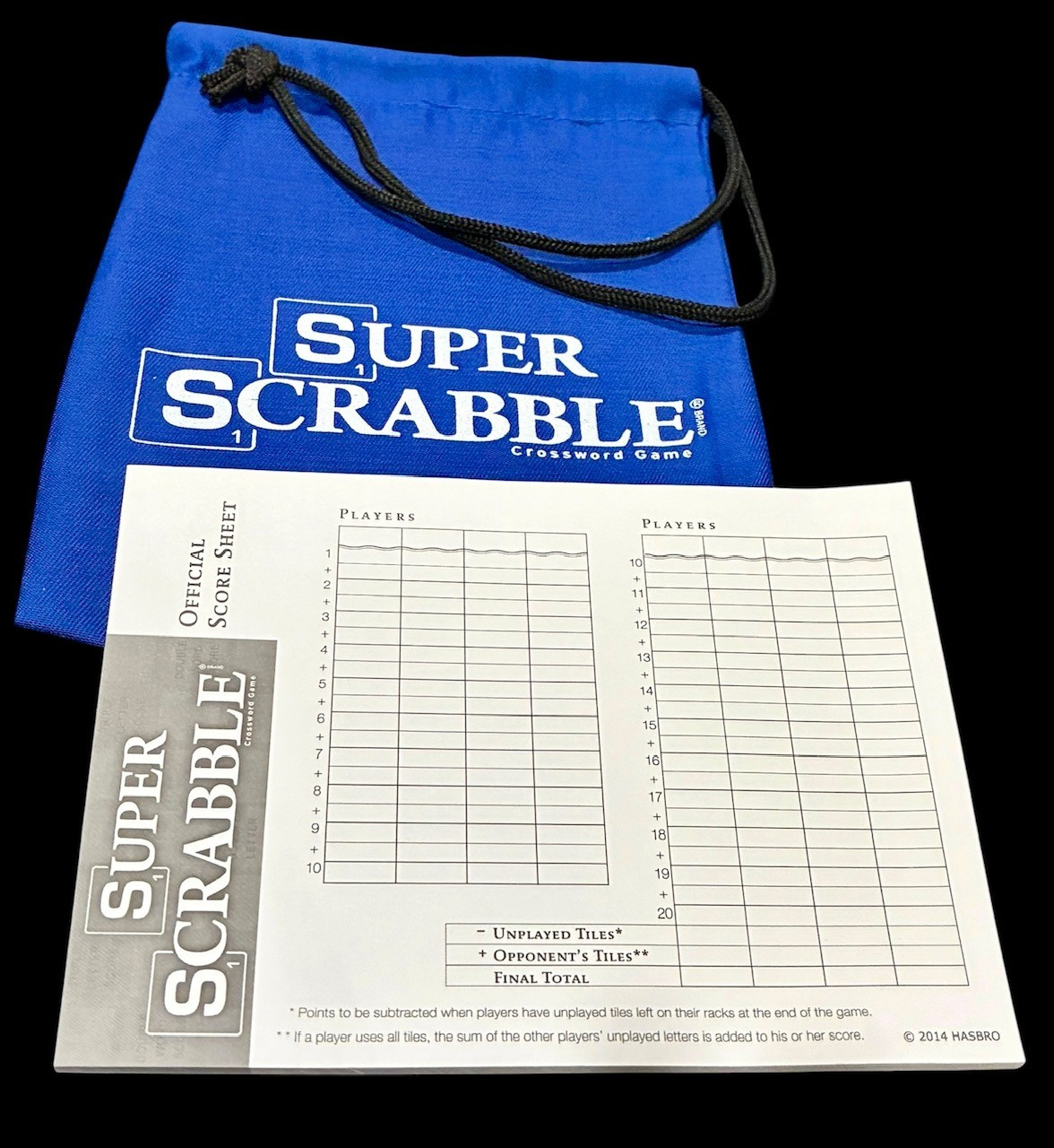 SUPER SCRABBLE 2014 Board Game 100%COMPLETE Scrabble Edition 200 Tile big board