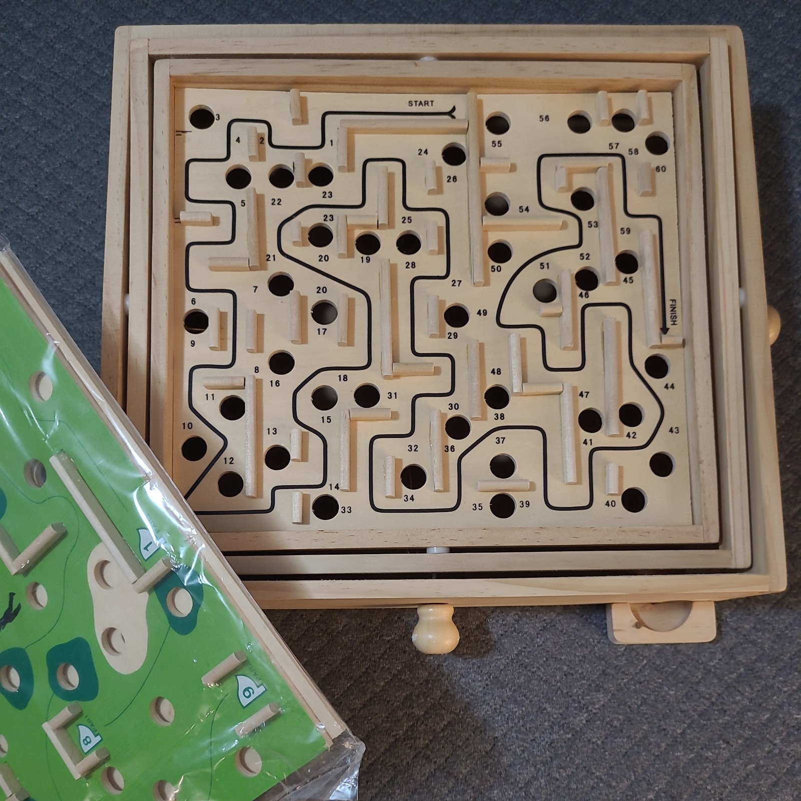 STERLING Games Large Wooden Labyrinth Marble Ball Tilt Maze Golf Baseball Boards