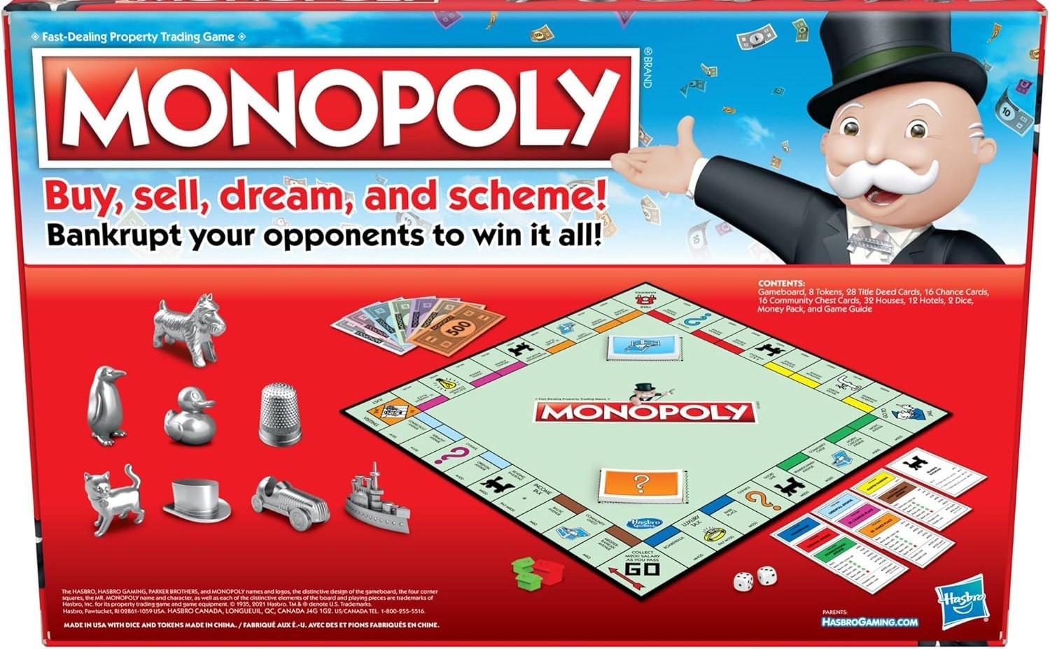 Monopoly Game Family Board Games for 2 to 6 Players 8+ Hasbro Buy Sell Dream
