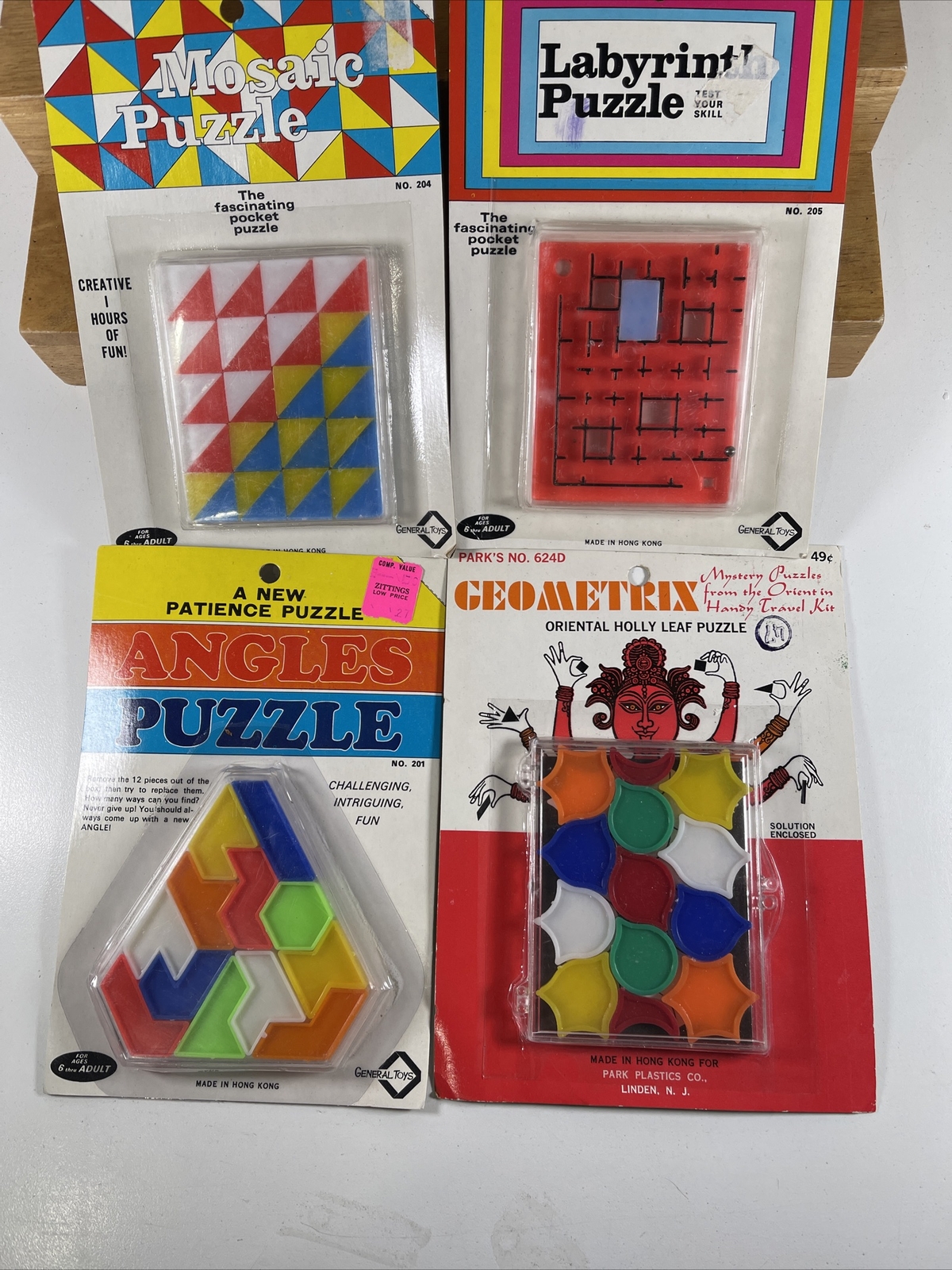 VTG NOS 6X RARE HONG KONG PUZZLE TOYS- GENERAL/LIDO/PARK/LAKESIDE 1960’s
