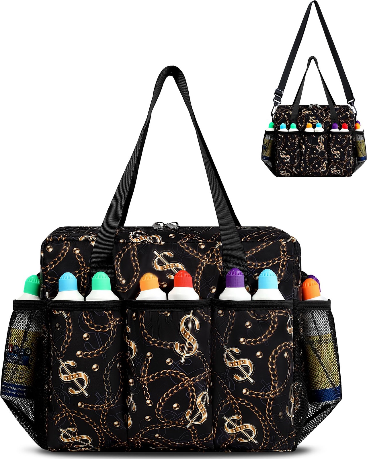FOKDUVB Bingo Bag with Pockets for Daubers Dabbers Dobbers Dotters Casino Bingo