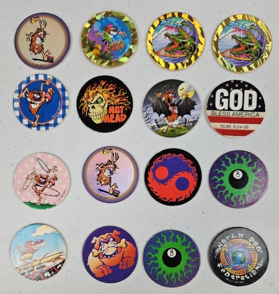 Lot of 16 The World Pog Federation WPF Pogs