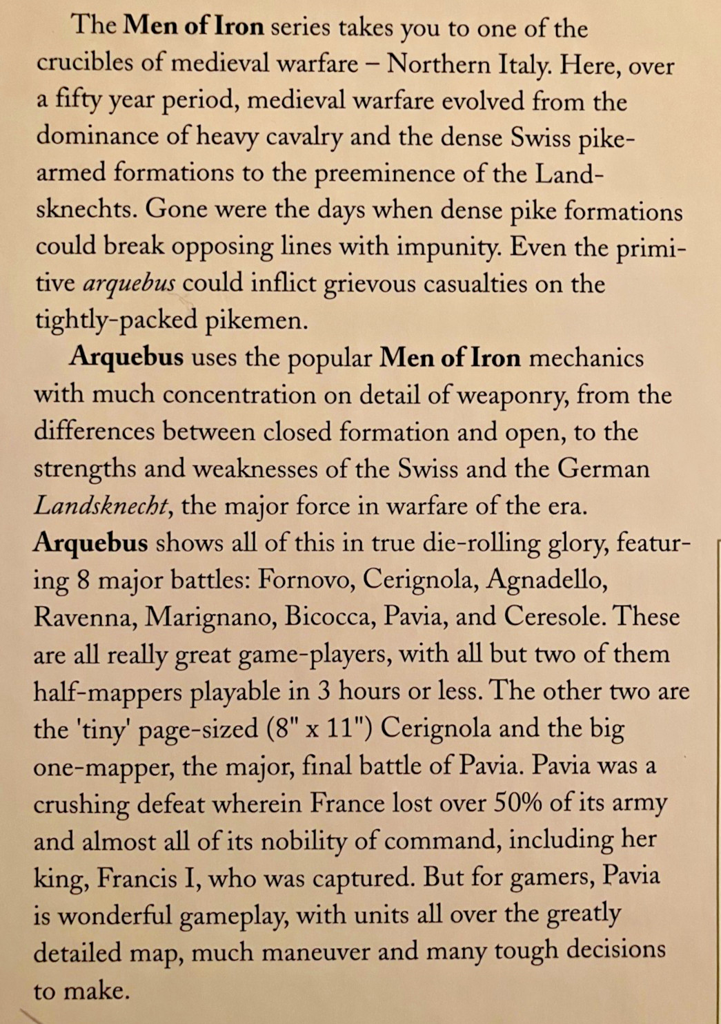 Arquebus: The Battles for Northern Italy, 1495-1544 (GMT Games)