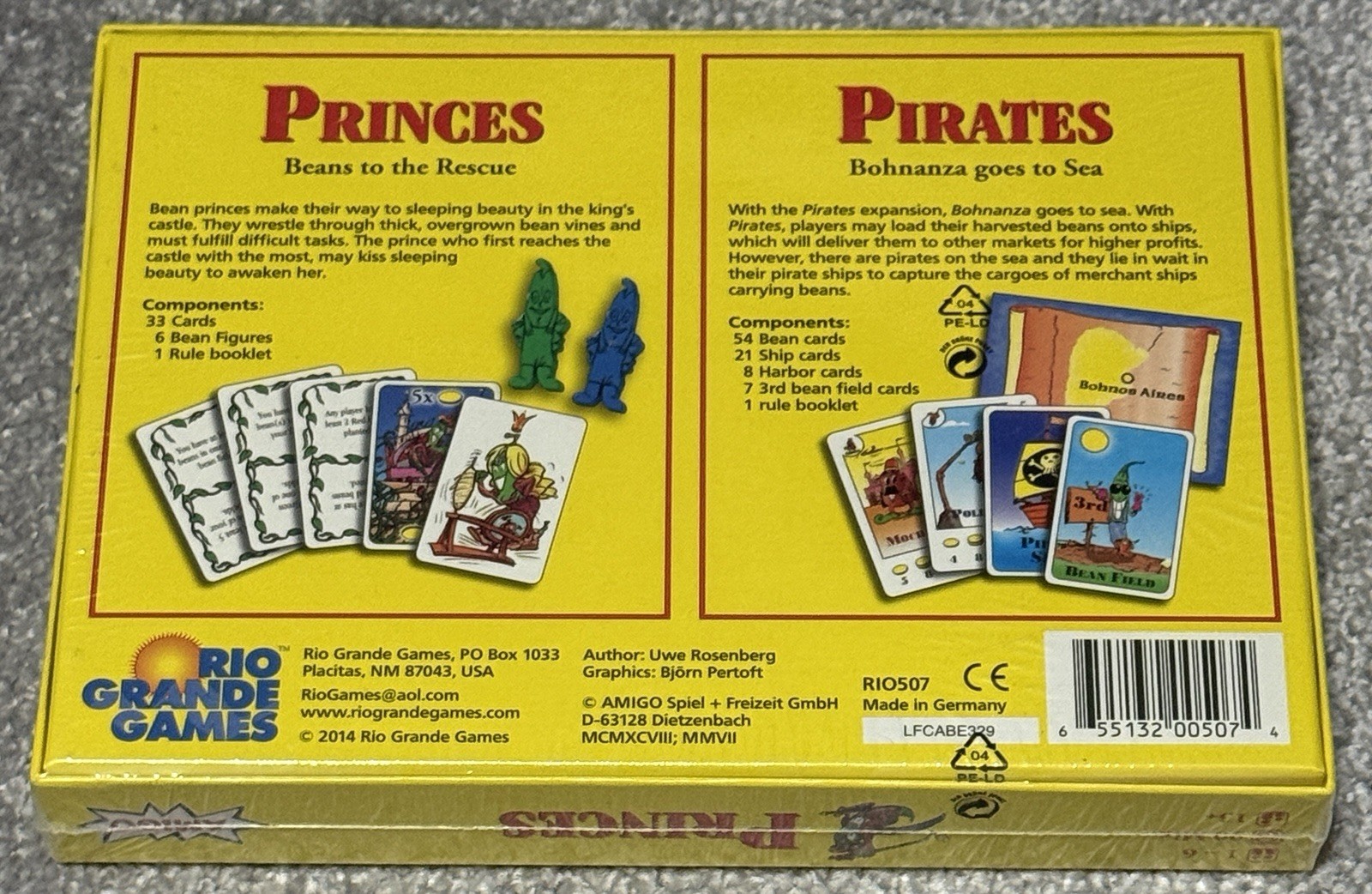Bohnanza Expansion Princes & Pirates For Bohnanza & Bohnanza Ladies Rio Grande