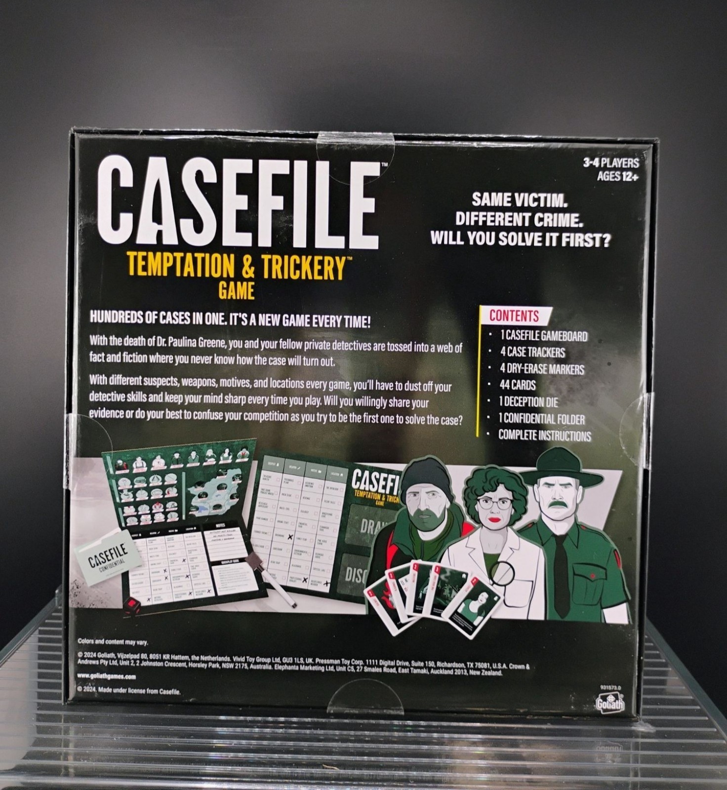 Casefile Temptation & Trickery Game 3-4 Players Ages 12+