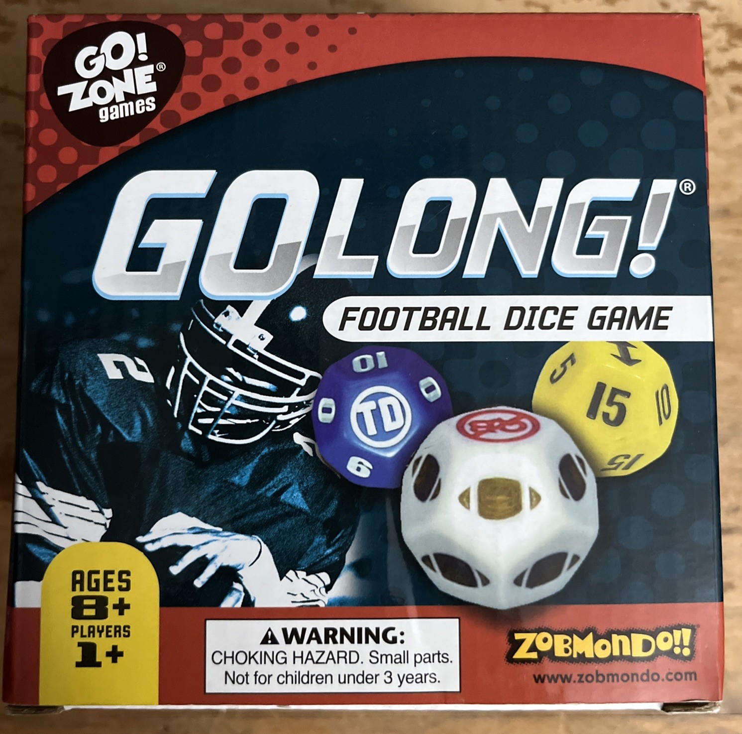 **NIB**GO LONG Football Dice Game Zobmondo Complete