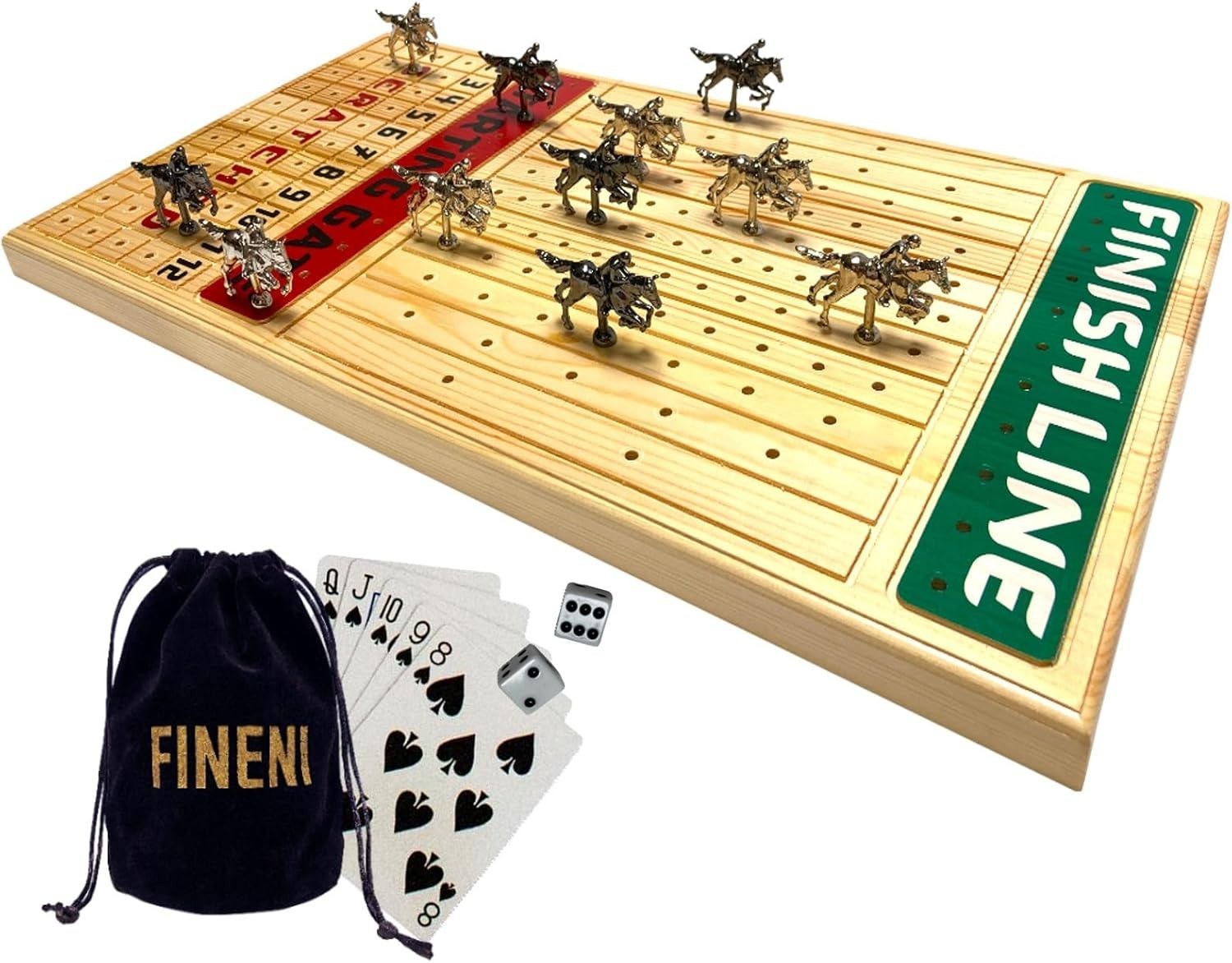 Horse Racing Game for Adults, Horse Race Board Game with 11 Luxurious Metal H…