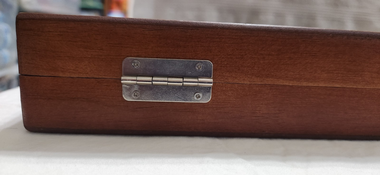 Solid Wood Backgammon Game Varnished Folding Board Set Complete EUC