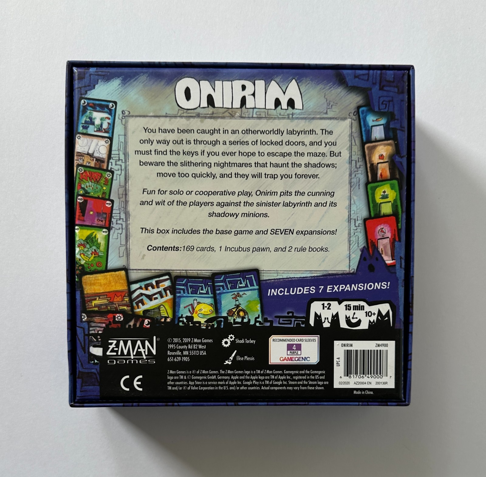 Shadi Torbey ONIRIM Card Game + 7 Expansions | 2019 Z-Man Games Complete in Box