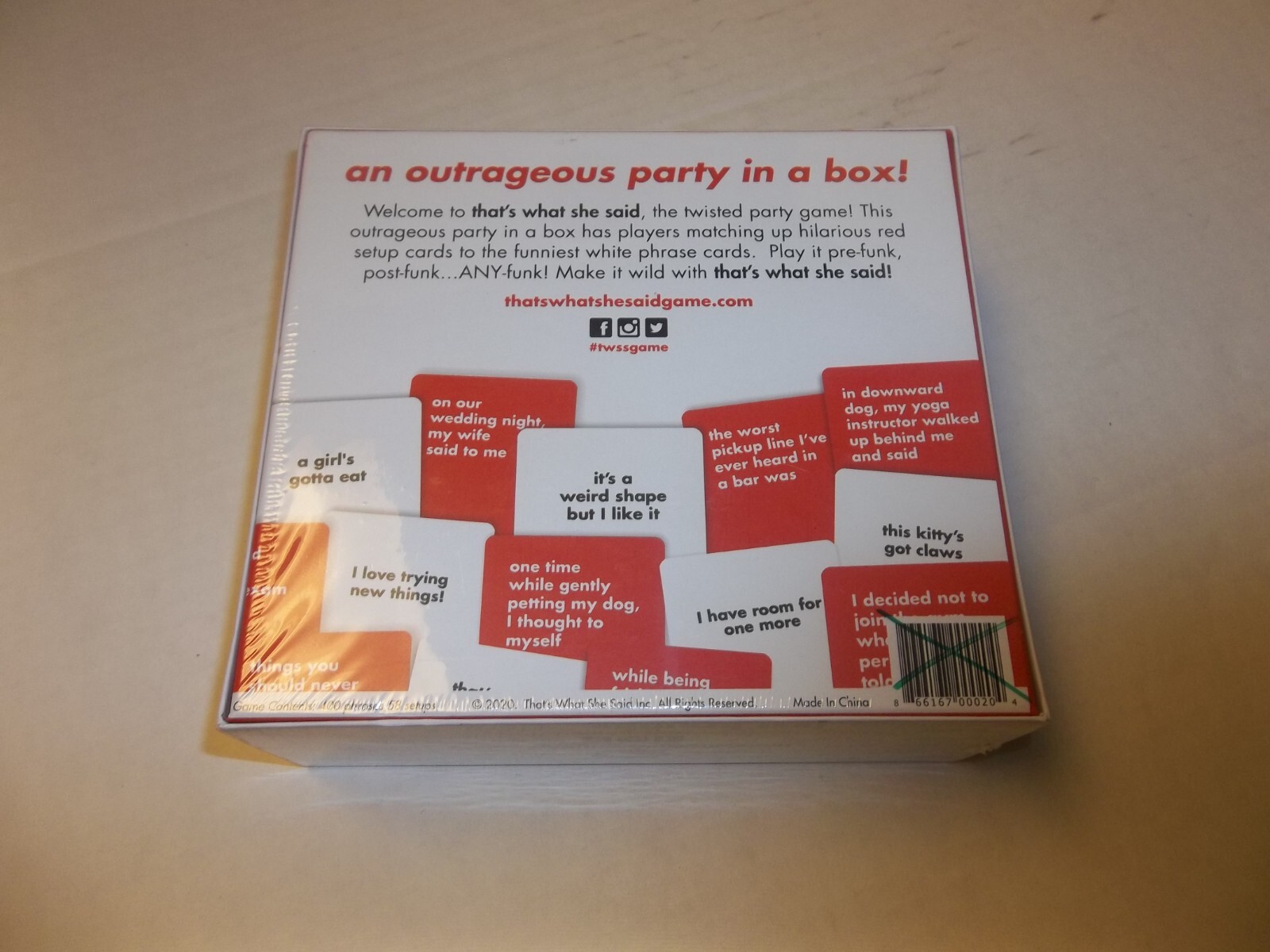 THAT’S WHAT SHE SAID “a twisted game of innuendos” Factory-sealed Box Ages 17+
