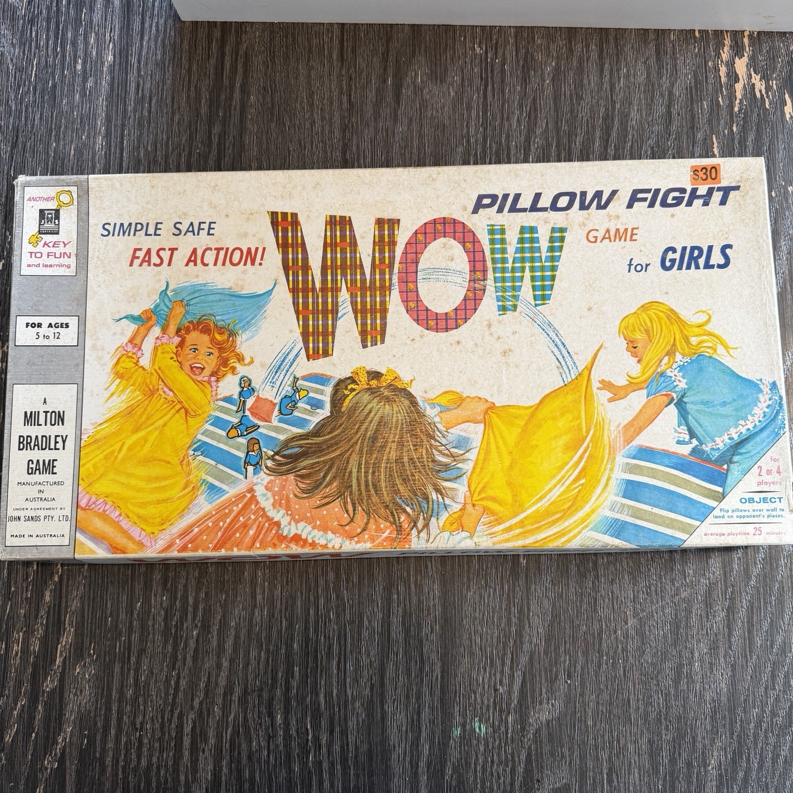 WOW Pillow Fight Game For Girls Board Game Milton Bradley Vintage 1964 COMPLETE!