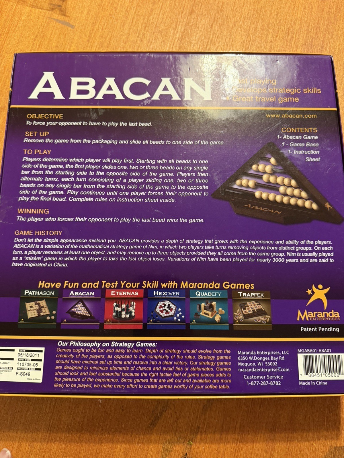 NEW Strategy Math Skills Game Front Porch Classics ABACAN – Ages 6+ 2 players