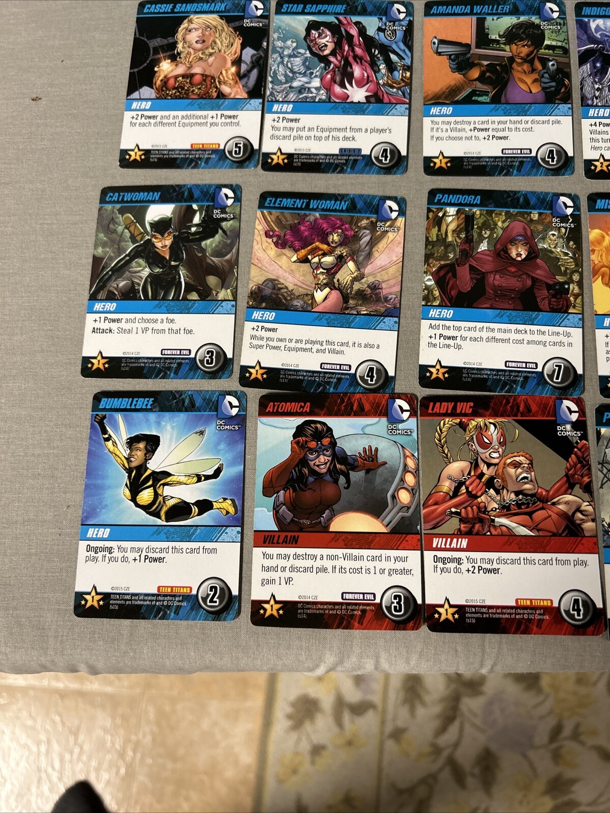 2014-15 DC Comics Crisis 2 Forever Evil Teen Titans Female Card Lot Of 12 Cards!