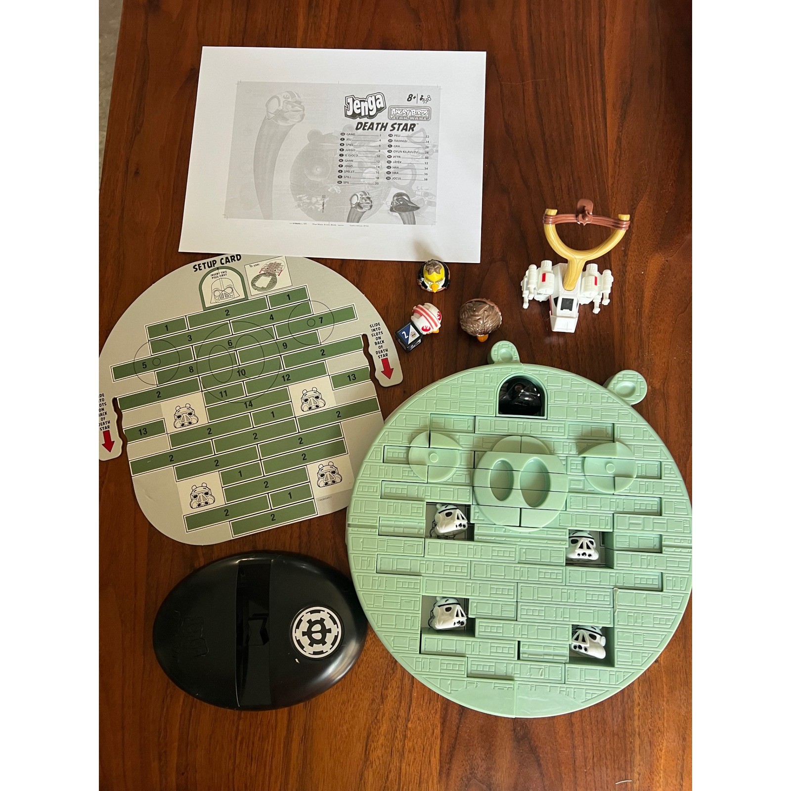 Hasbro Angry Birds Star Wars Jenga Death Star Game A2845 Exclusive Chewie Figure
