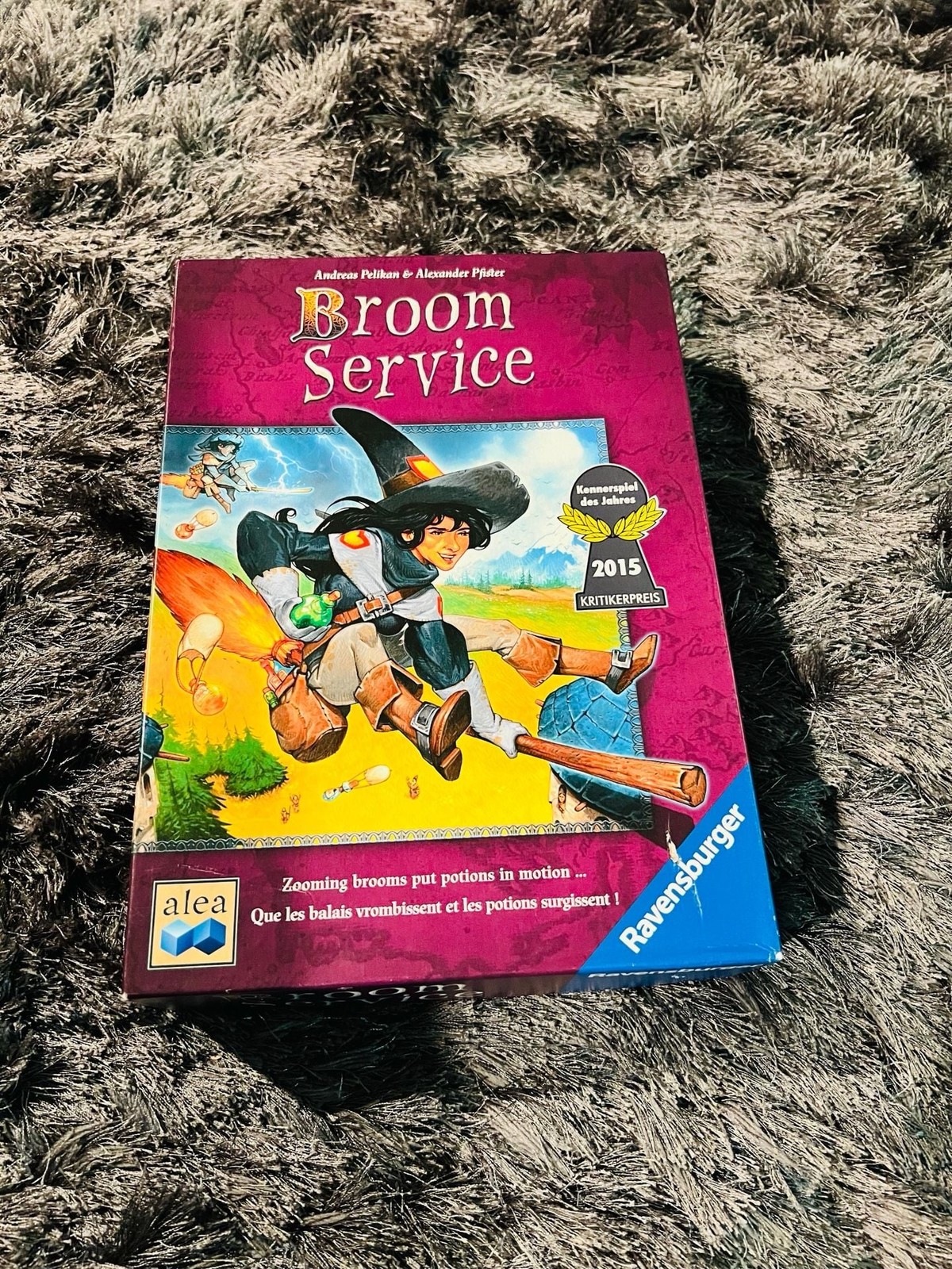 Broom Service Board Game by Ravensburger 2015 ENGLISH & FRENCH instructions.