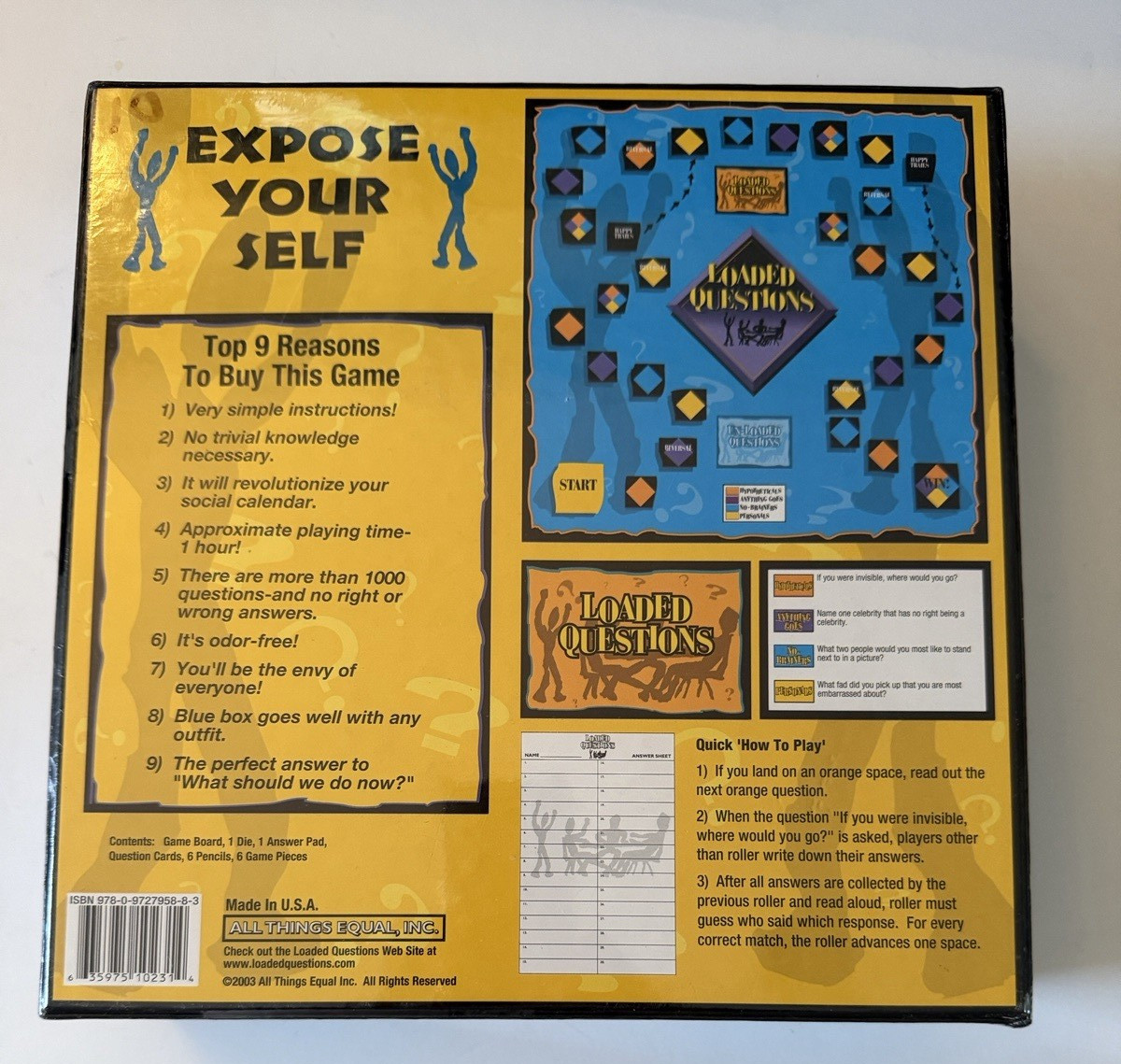 Loaded Questions Board Game Ages Teen to Adult 1 to 5 Players NEW SEALED