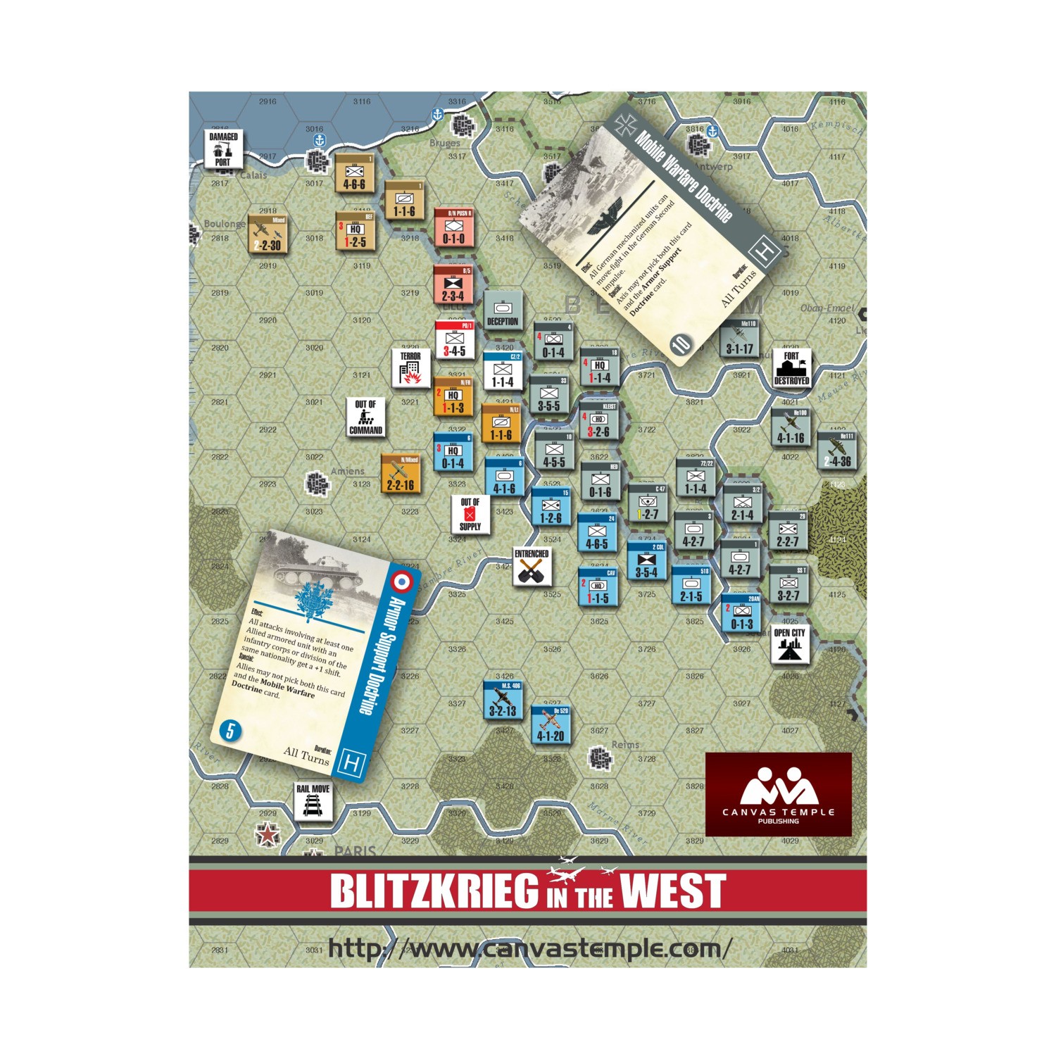 Canvas Temple WWII Wargame Blitzkrieg in the West Box SW (New)