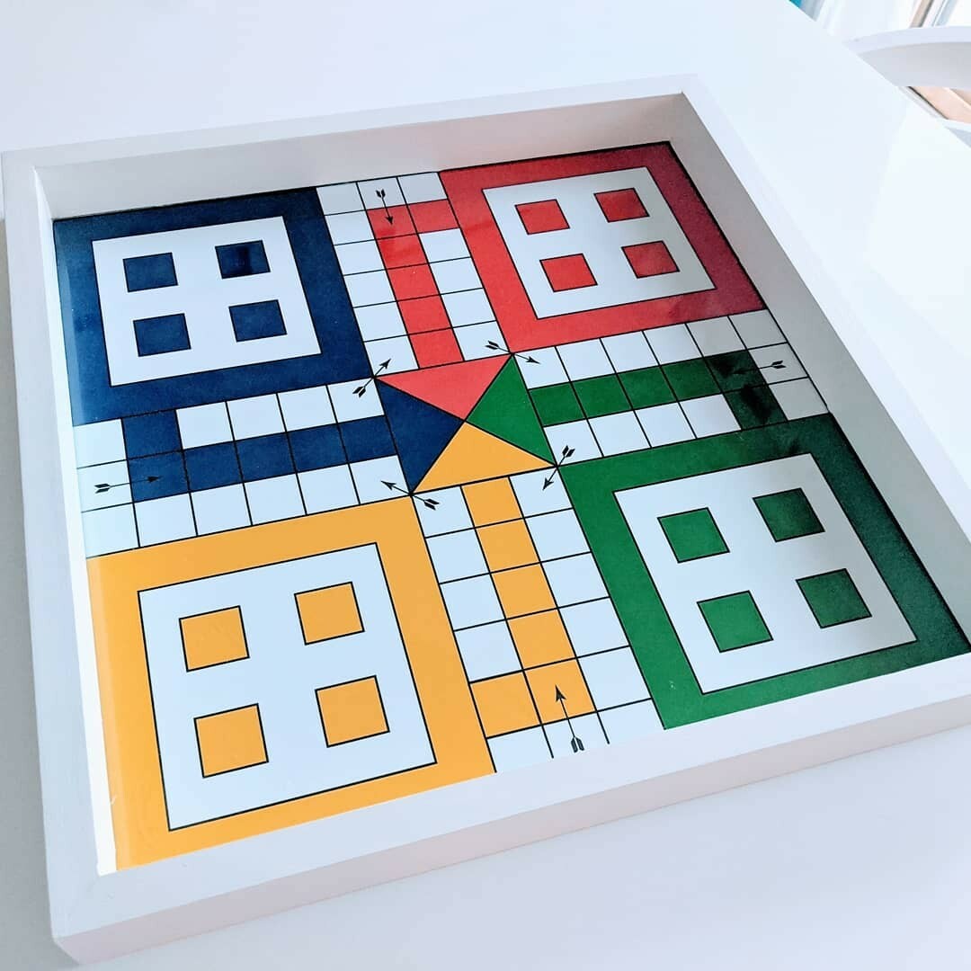 Large Ludo Board Game19x19 inches with GLASS TOP. $190 Free Shipping (USA)