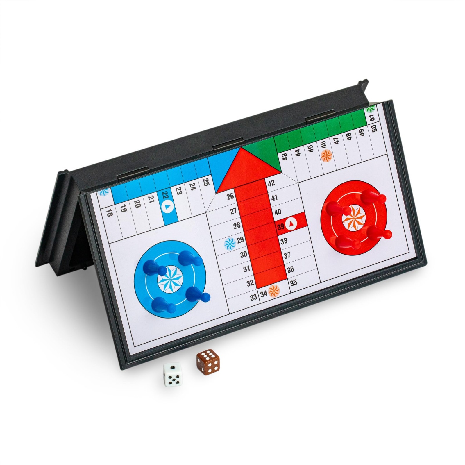Magnetic Folding Travel Ludo Game Set – Compact 9.75″ Board for Family Fun