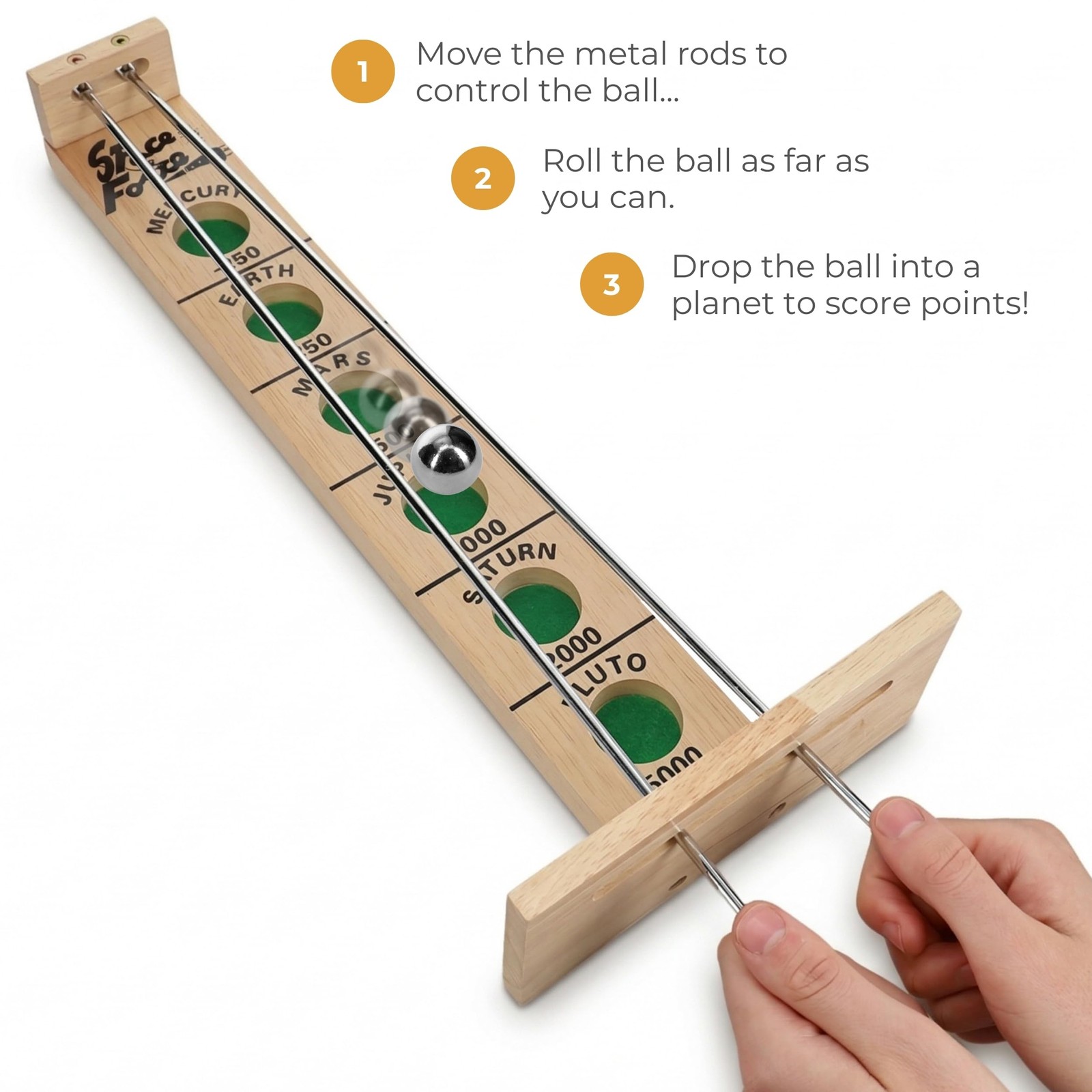 Shoot the Moon – Classic Solid Wood Rolling Ball Game for Family Fun & Skill …