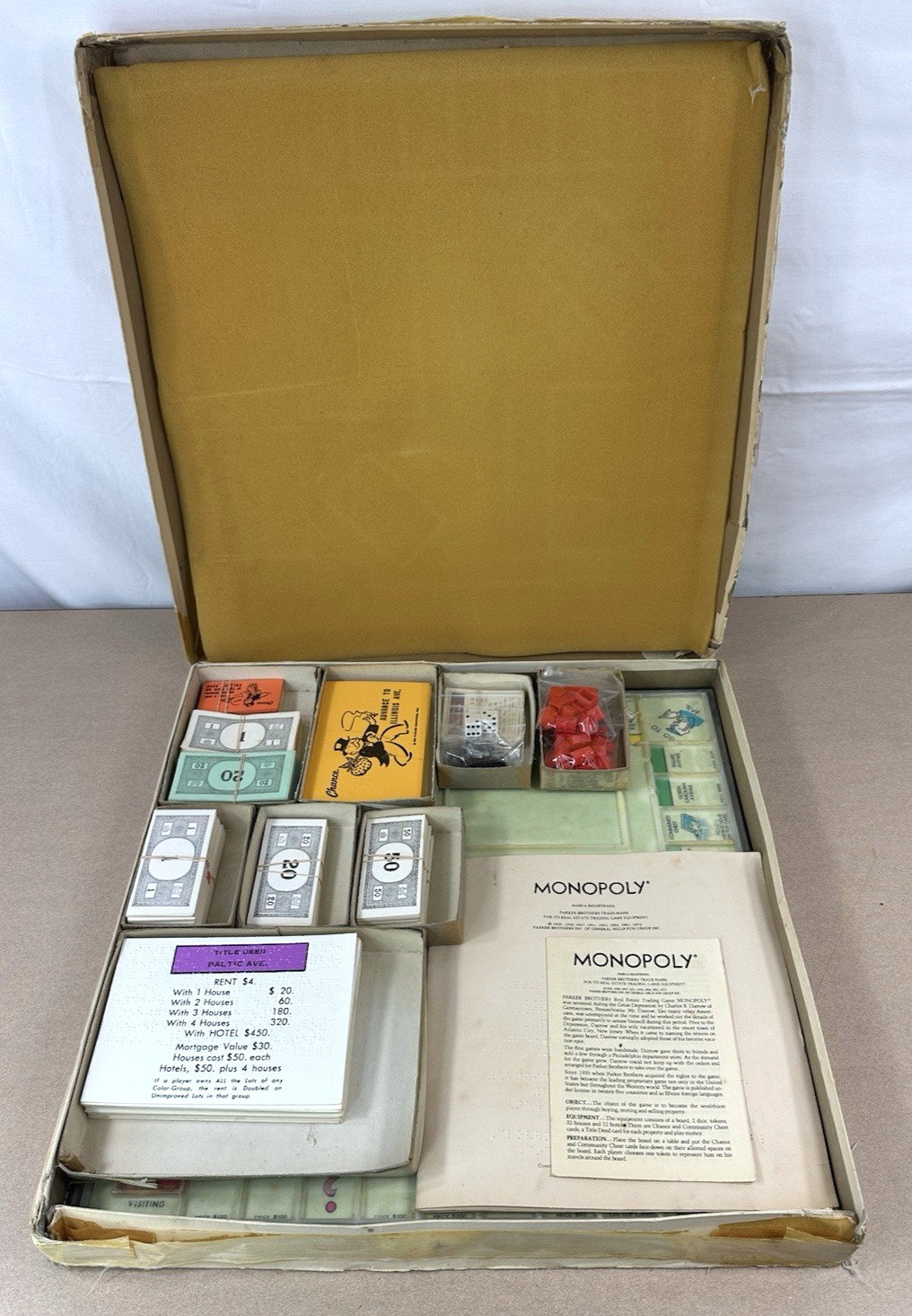 Vintage Braille and Low Vision Monopoly 1986 Regular Components Included READ