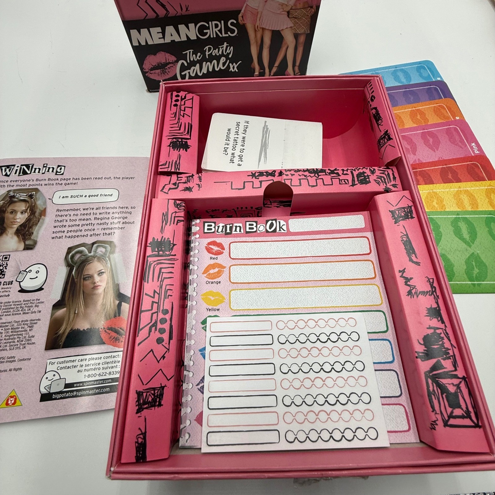 Mean Girls The Party Game Burn Book Big Potato Games 2021 Movie Trivia Pink Box